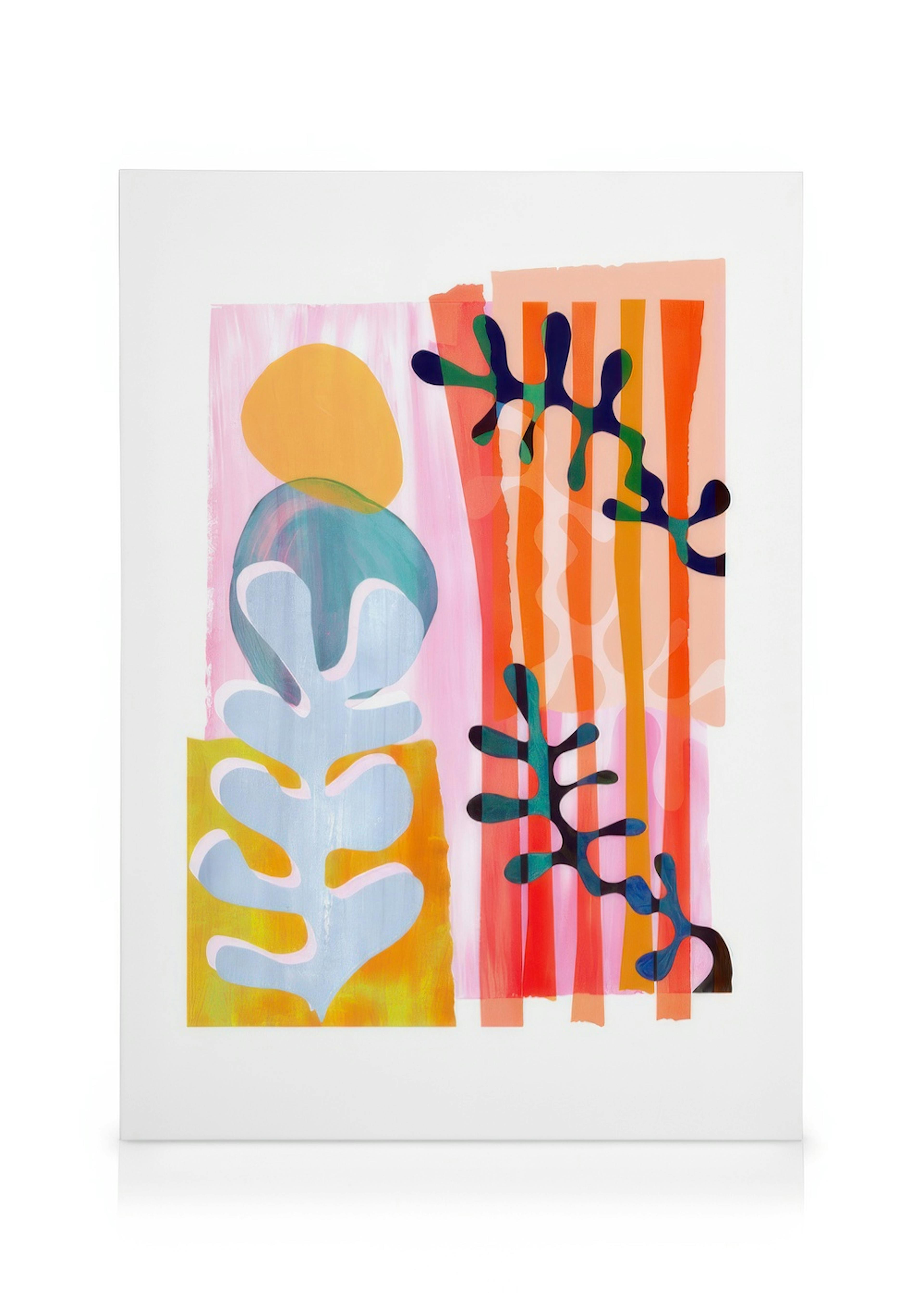 Colourful Abstract Seaweed Leaf Lienzo 0