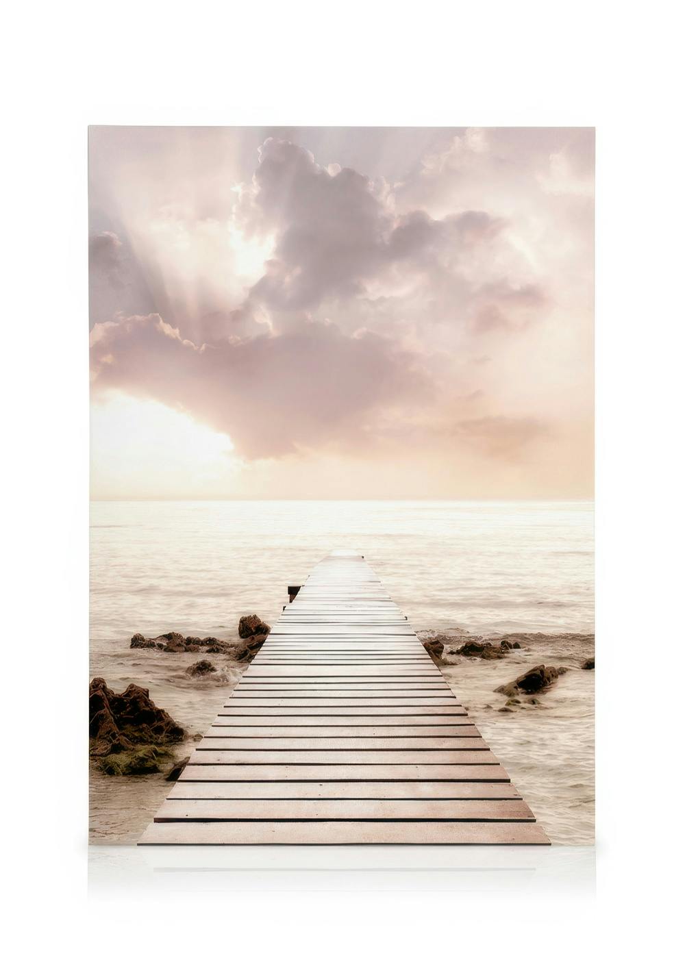 Jetty Facing the Sea Stampa su Tela (50x70 cm - Cornice in rovere)- Foto d'arte