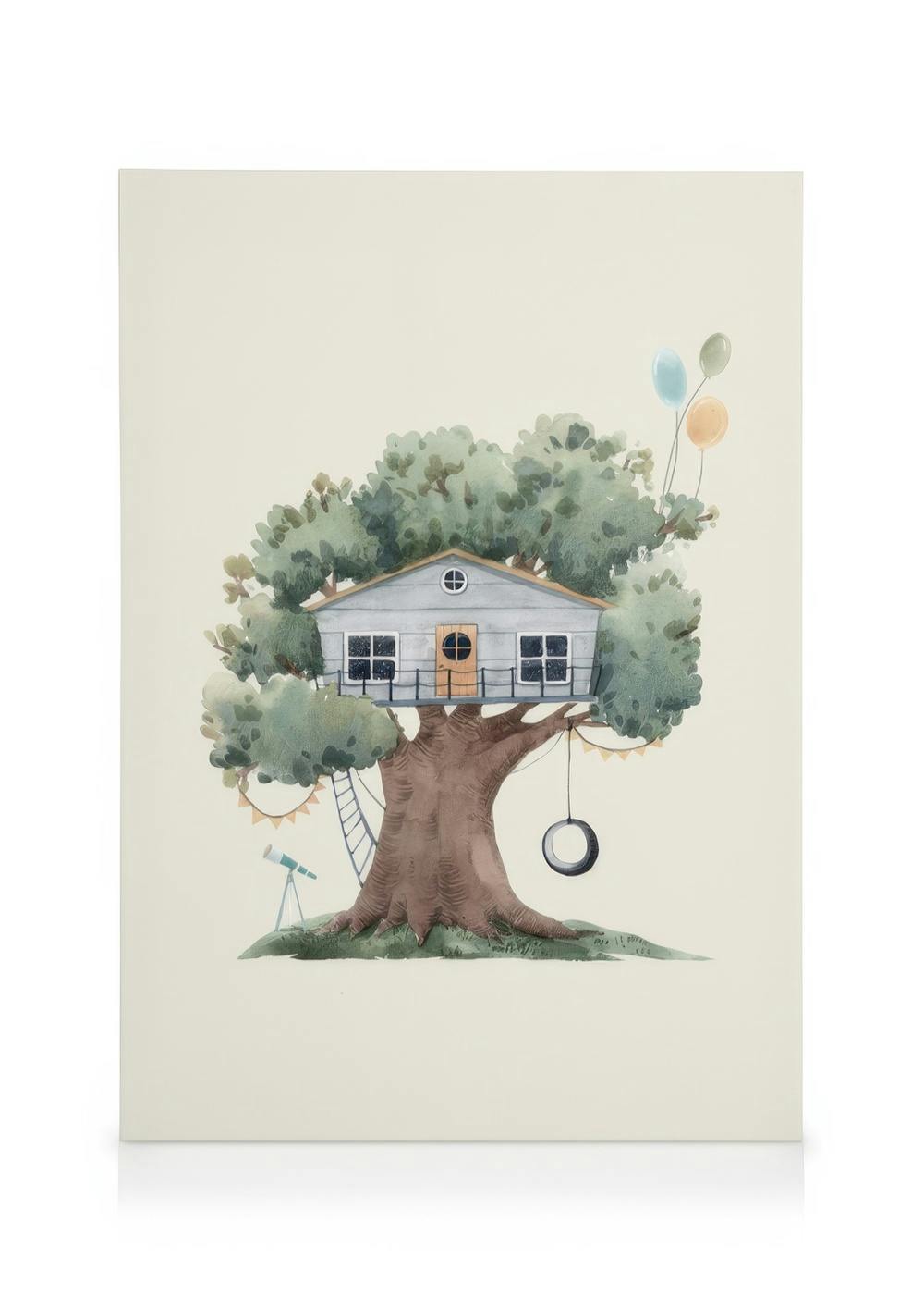 Canvas Schilderijen Tree House No2 Canvas (30x40 cm - Fotolijst Zwart)