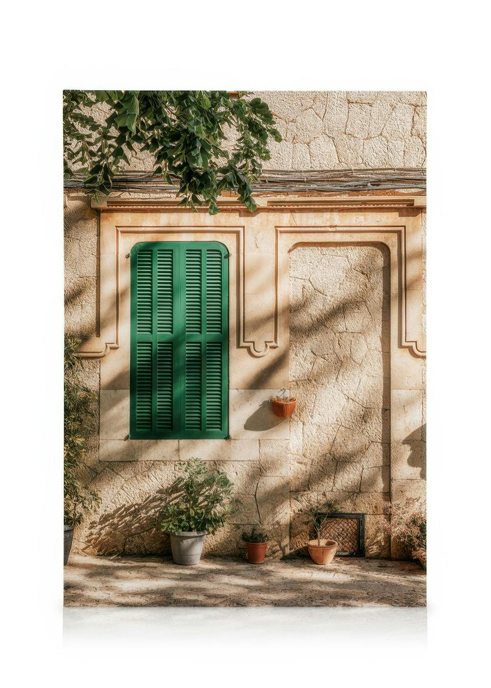 Canvastavlor Green Window Canvastavla (50x70 cm - Svart ram)