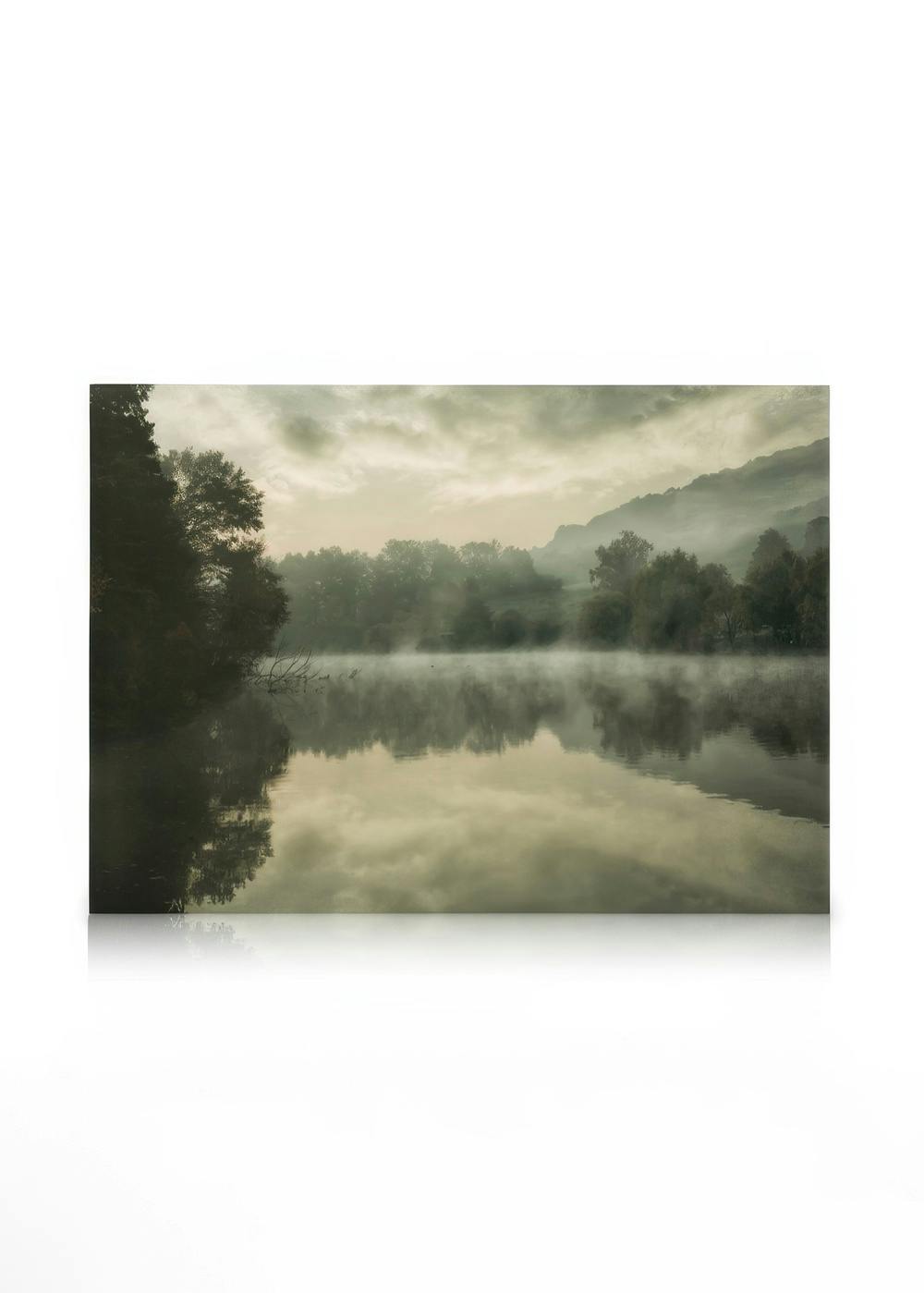 Leinwandbilder Green Lake Leinwandbild (30x40 cm - Eichenrahmen)