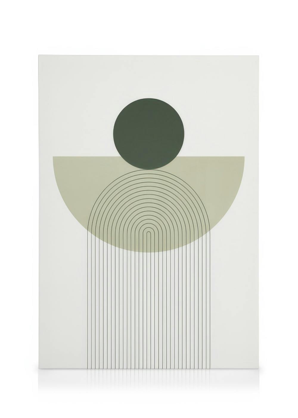 Geometry in Green Lerret (70x100 cm - Eikeramme)
