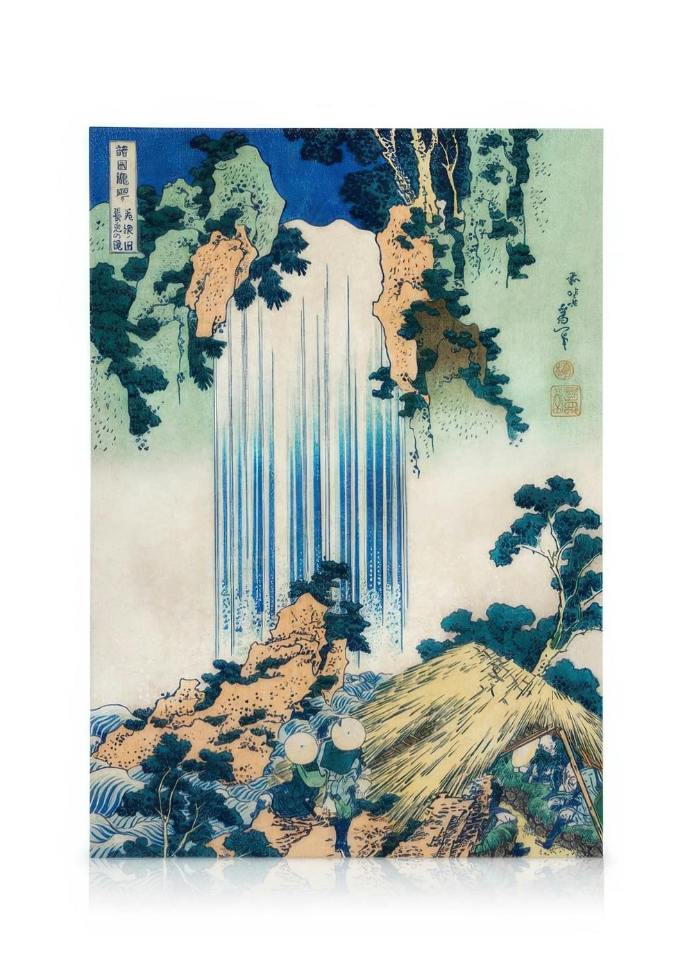 Canvas Prints Hokusai - Yoro Waterfall in Mino Province Canvas print (50x70 cm - Oak Frame)