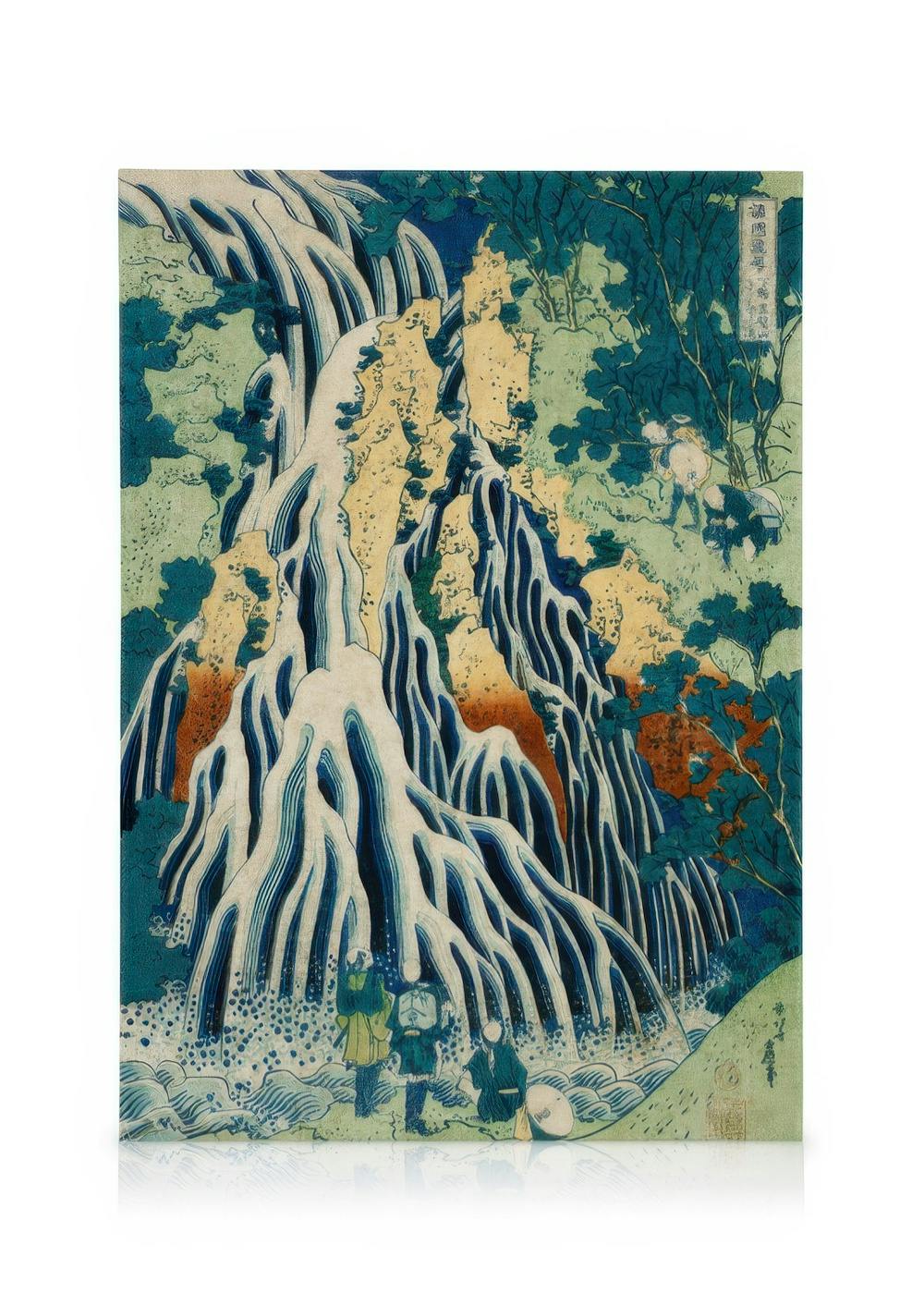 Hokusai - Kirifuri Waterfall at Kurokami Mountain Stampa su Tela (30x40 cm)-Stampe su tela