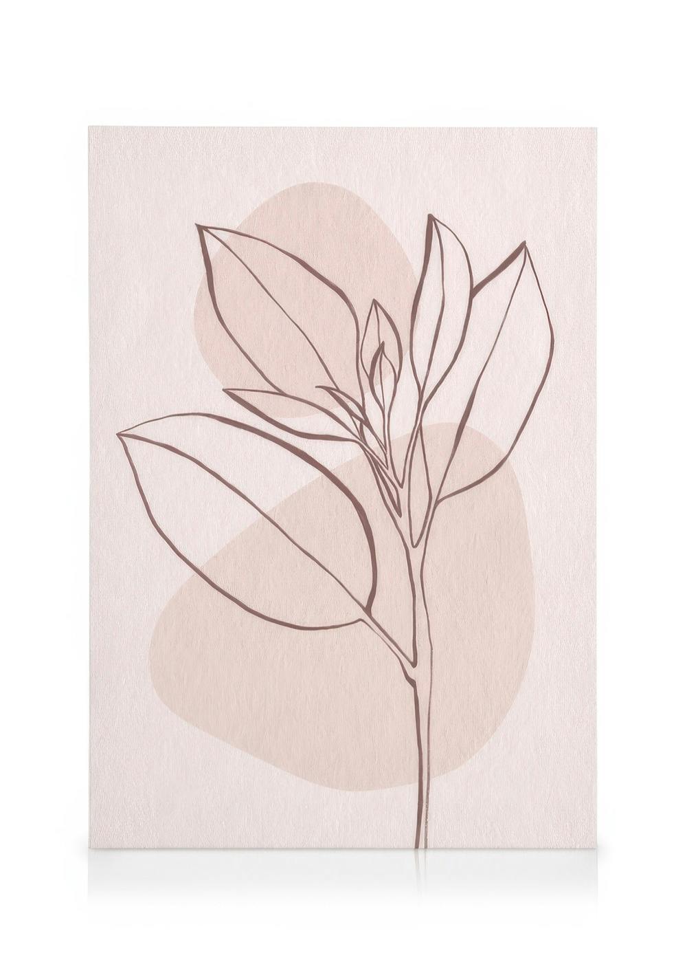 Canvas Prints Pink Leaves No2 Canvas print (30x40 cm - Black Frame)