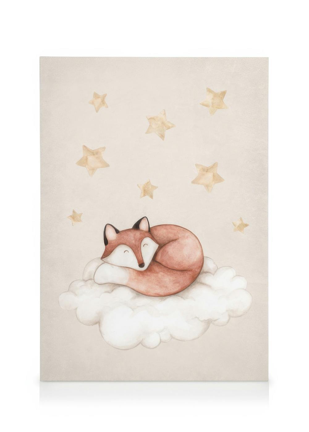 Canvas Schilderijen Dreaming Fox Canvas (50x70 cm - Fotolijst Zwart)