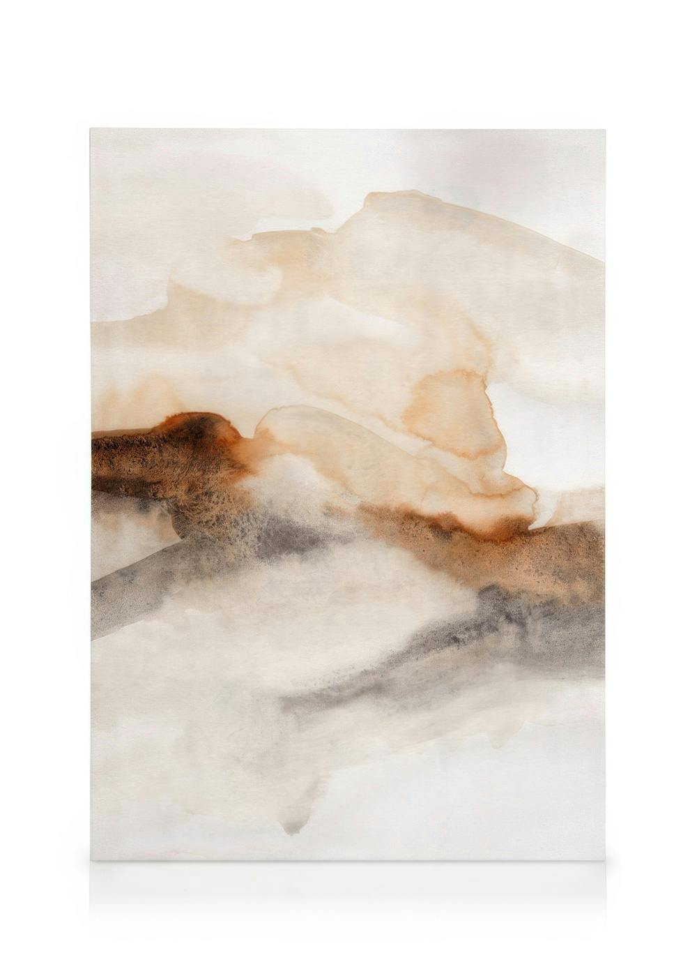 Telas decorativas Burnt Tones Watercolor No1 Tela (50x70 cm - Moldura Preta)