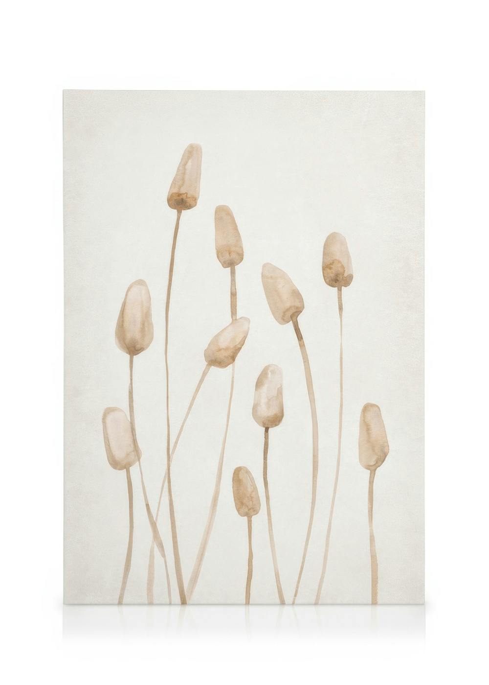 Telas decorativas Watercolor Dried Plants Quadro em tela (30x40 cm - Moldura Preta)