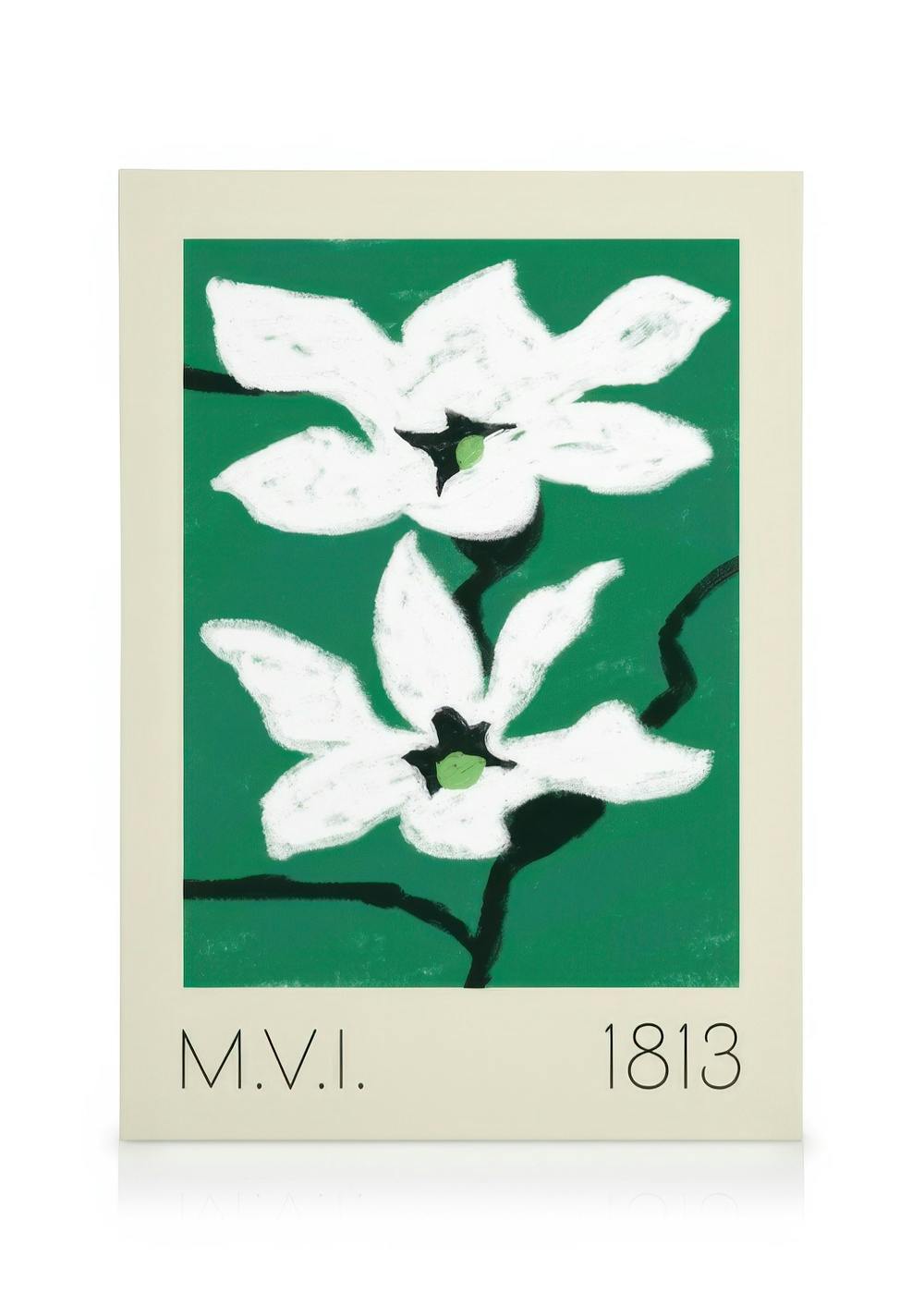 Canvas Prints Green Floral No1 Canvas print (30x40 cm - Oak Frame)