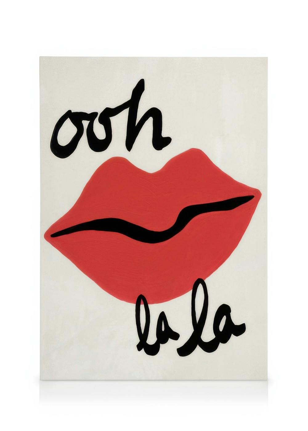 Canvas Prints Red Lips Canvas print (50x70 cm - Oak Frame)