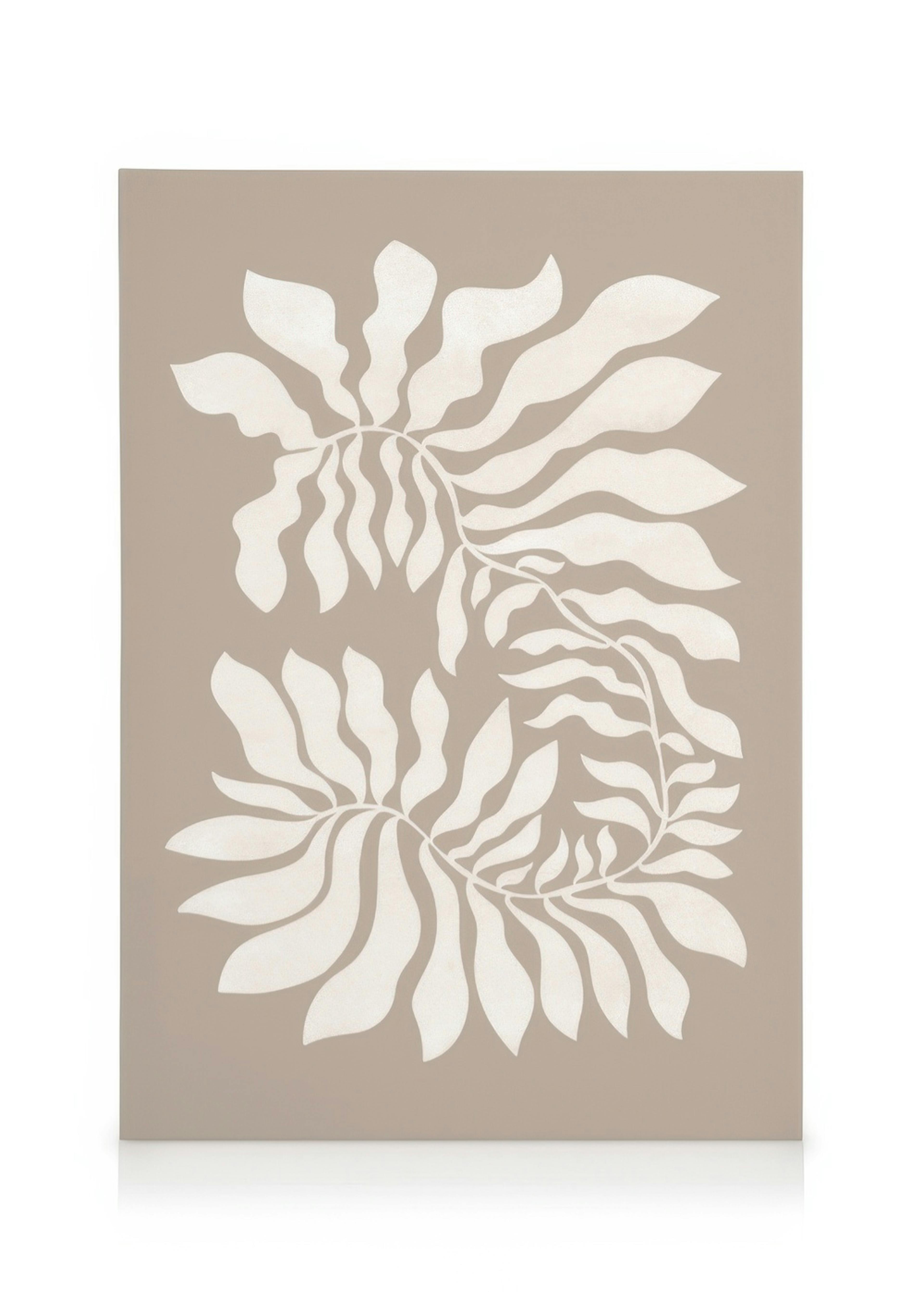 Beige Graphic Plant Canvas print 0