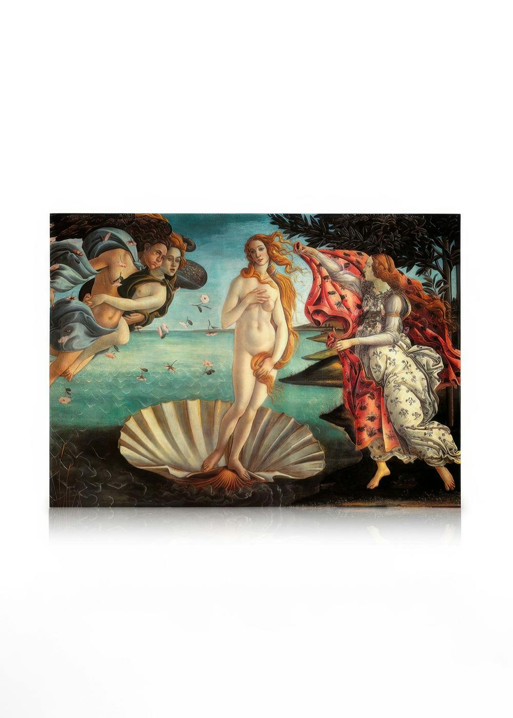 Canvastavlor Sandro Botticelli - Birth of Venus Canvastavla (50x70 cm - Svart ram)