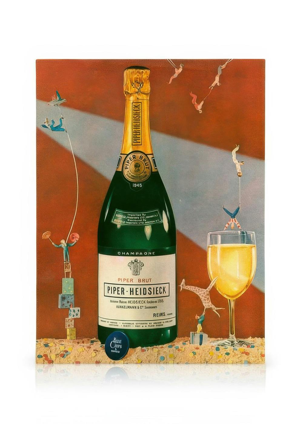 Canvas Prints Vintage Champagne Canvas print (30x40 cm - Oak Frame)