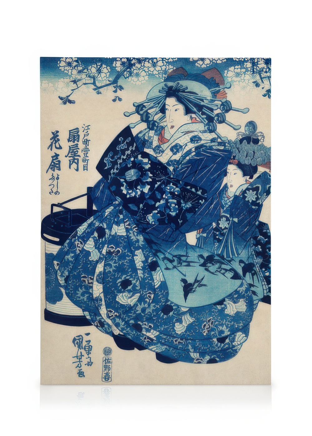 Tableau Toile Utagawa Kuniyoshi - Le Chapelet à Bijoux - Neuf Prêt à Accrocher