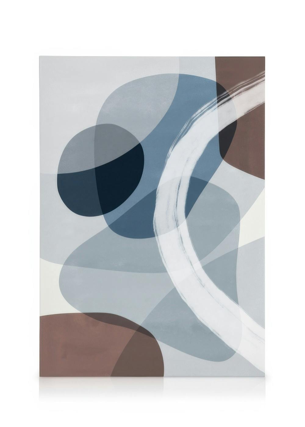 Canvas Prints Abstract Blue Shapes No2 Canvas print (50x70 cm - Oak Frame)