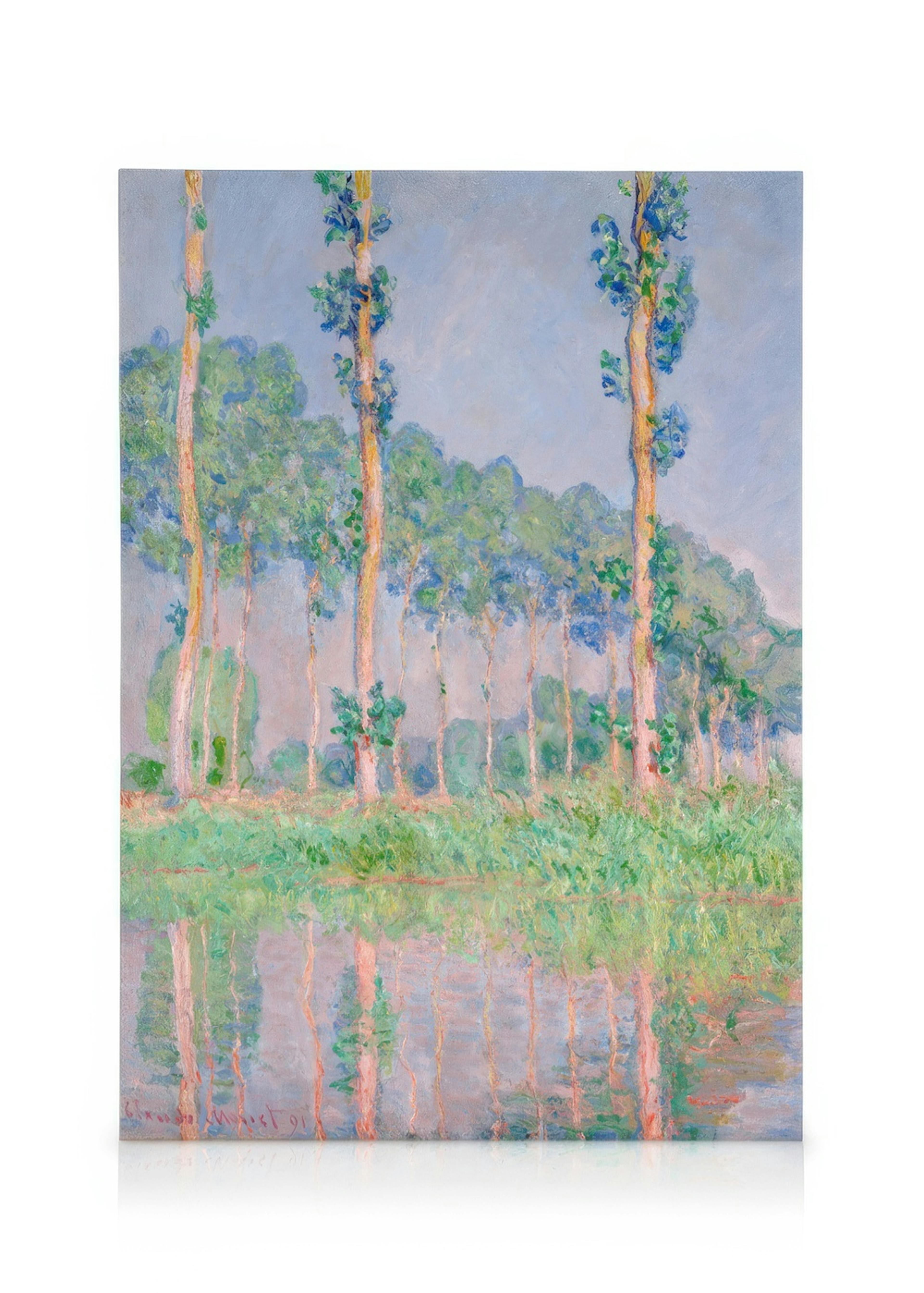 Monet - Poplars, Pink Effect Stampa su Tela 0