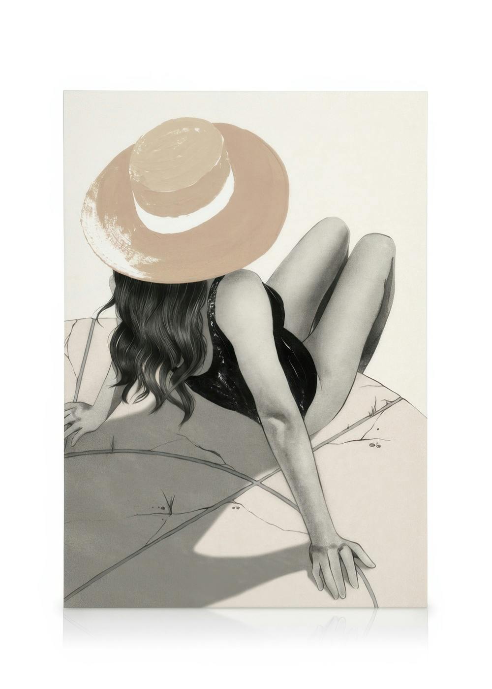 Canvas Schilderijen Chillin' in the Sun No1 Canvas (30x40 cm - Fotolijst Zwart)