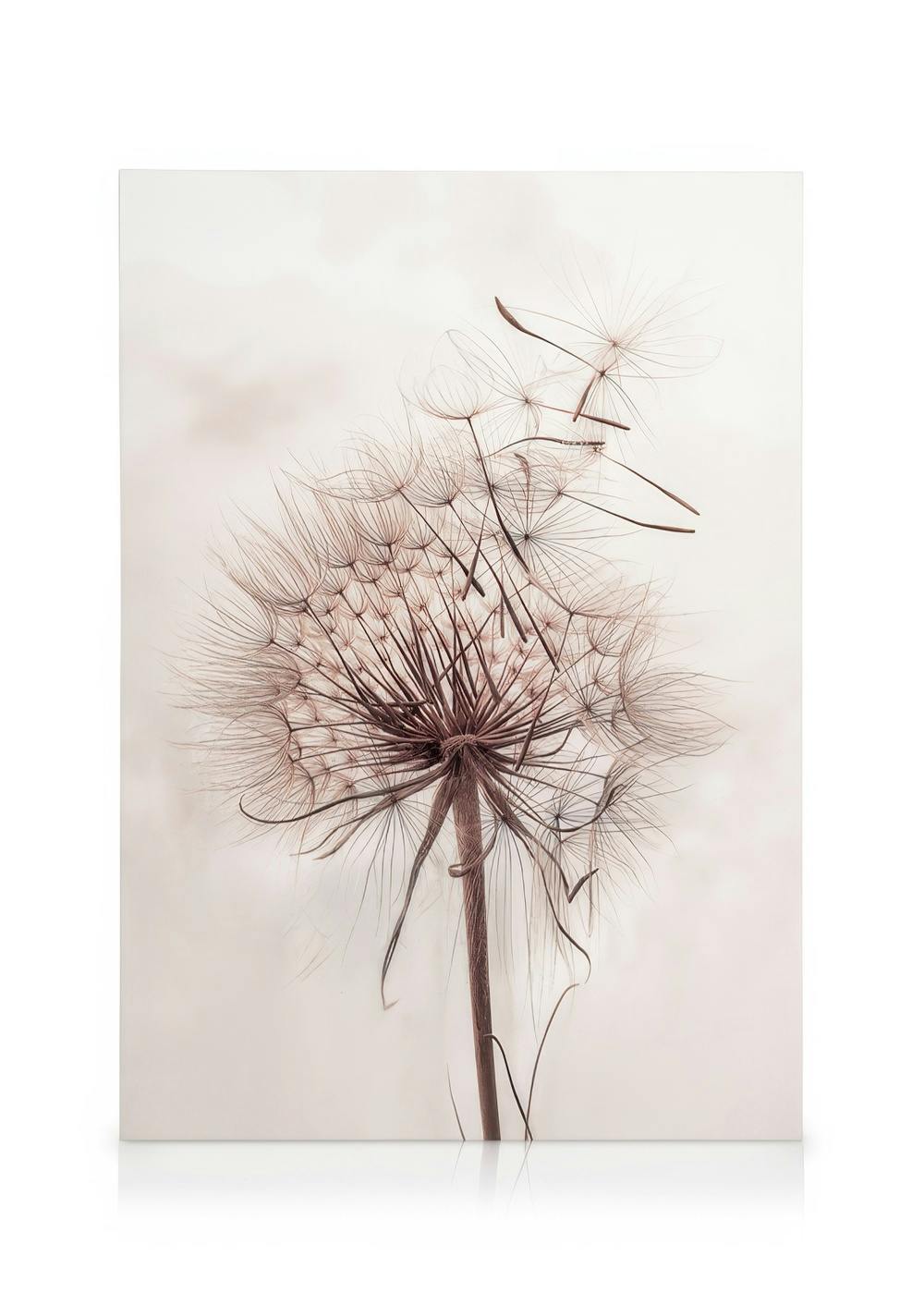 Telas decorativas Delicate Dandelion Tela (30x40 cm - Moldura Preta)