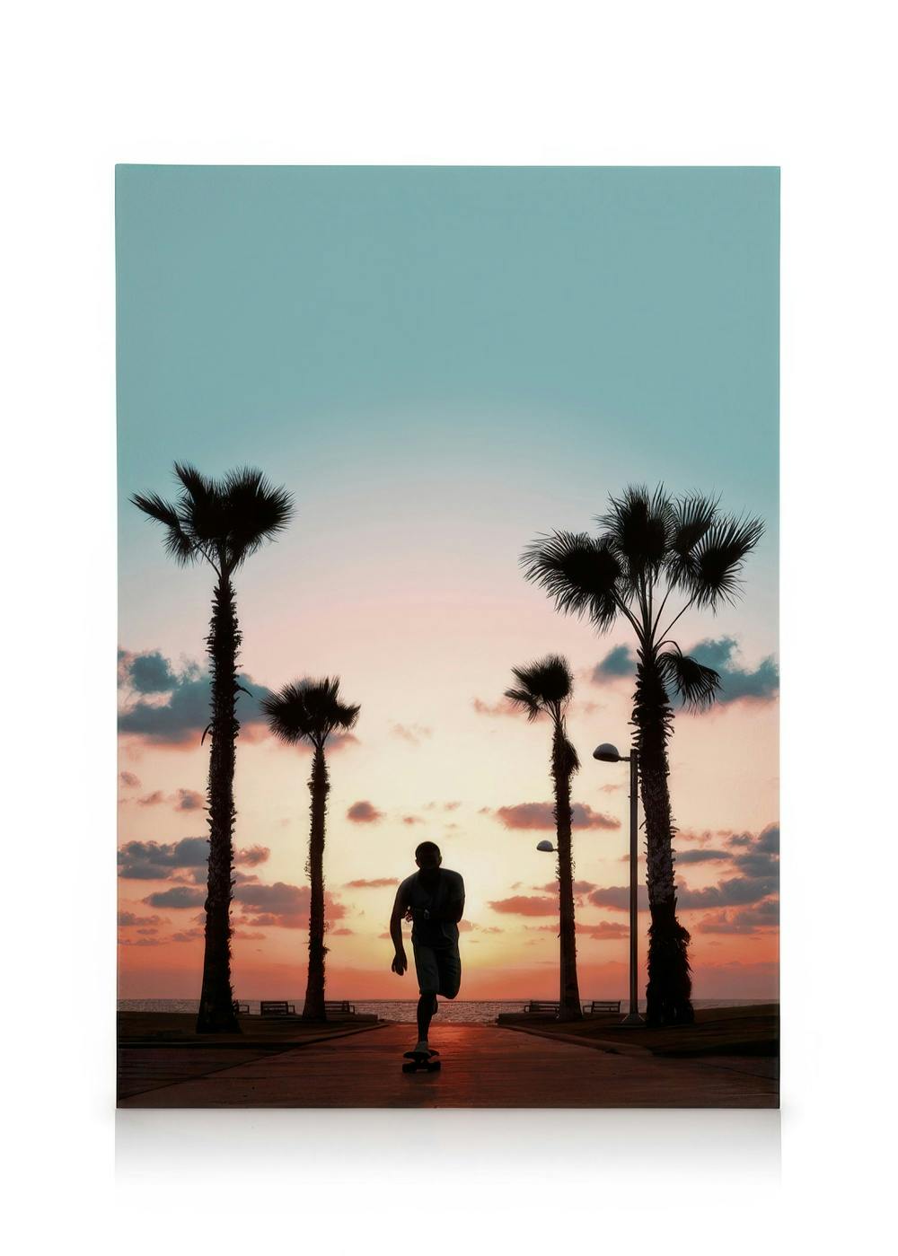 Canvas Prints Sunset Skate Canvas print (50x70 cm - Oak Frame)