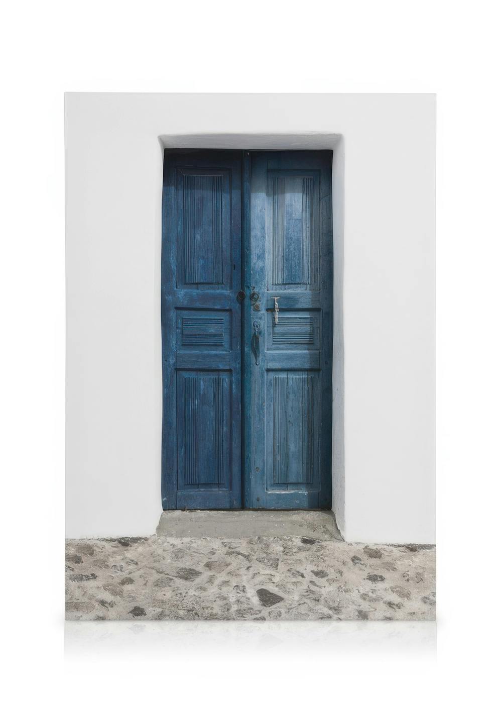 Canvas Prints Oia Blue Door Canvas print (30x40 cm - Black Frame)