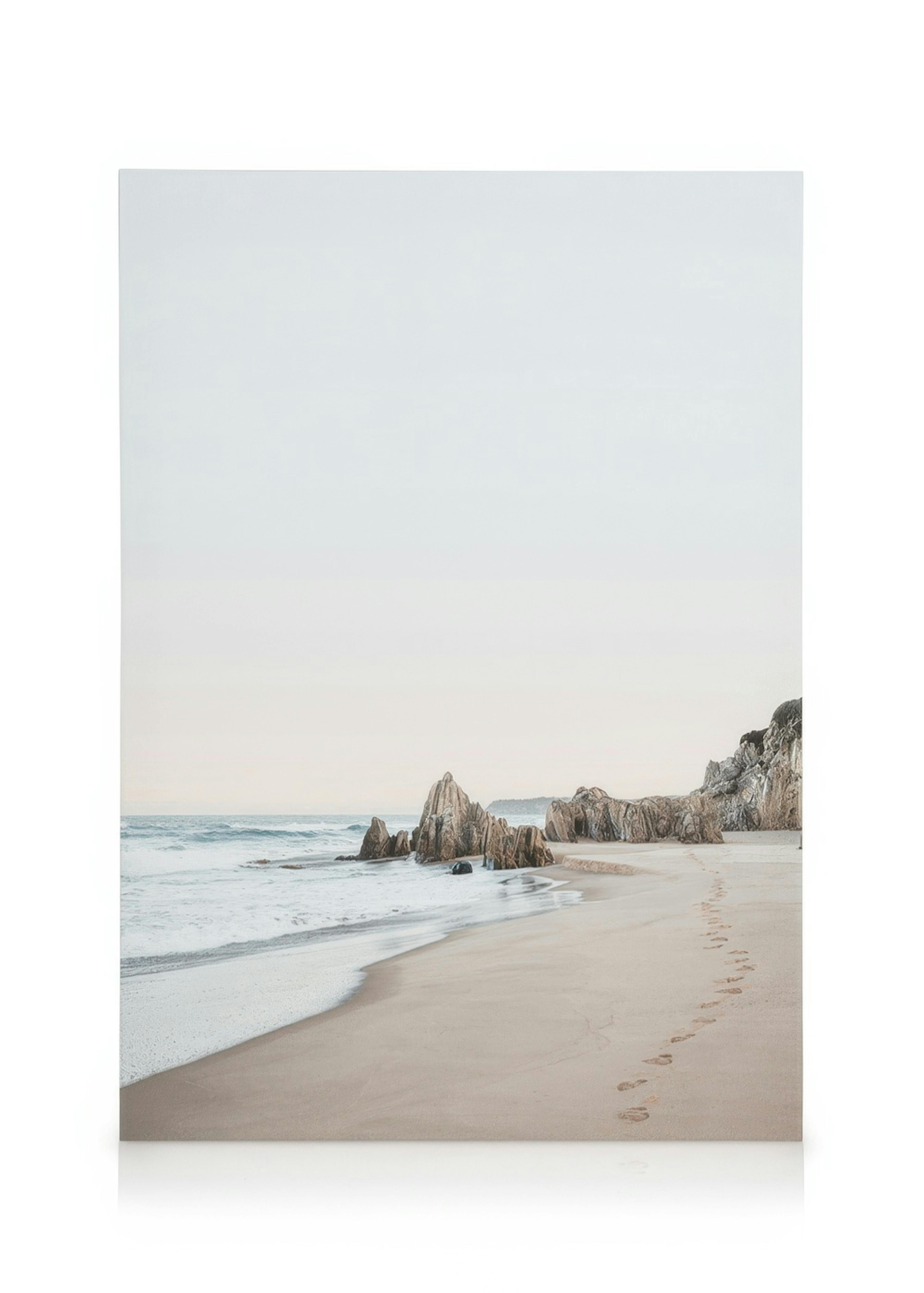 Footprints on Sandy Shore Canvas print 0