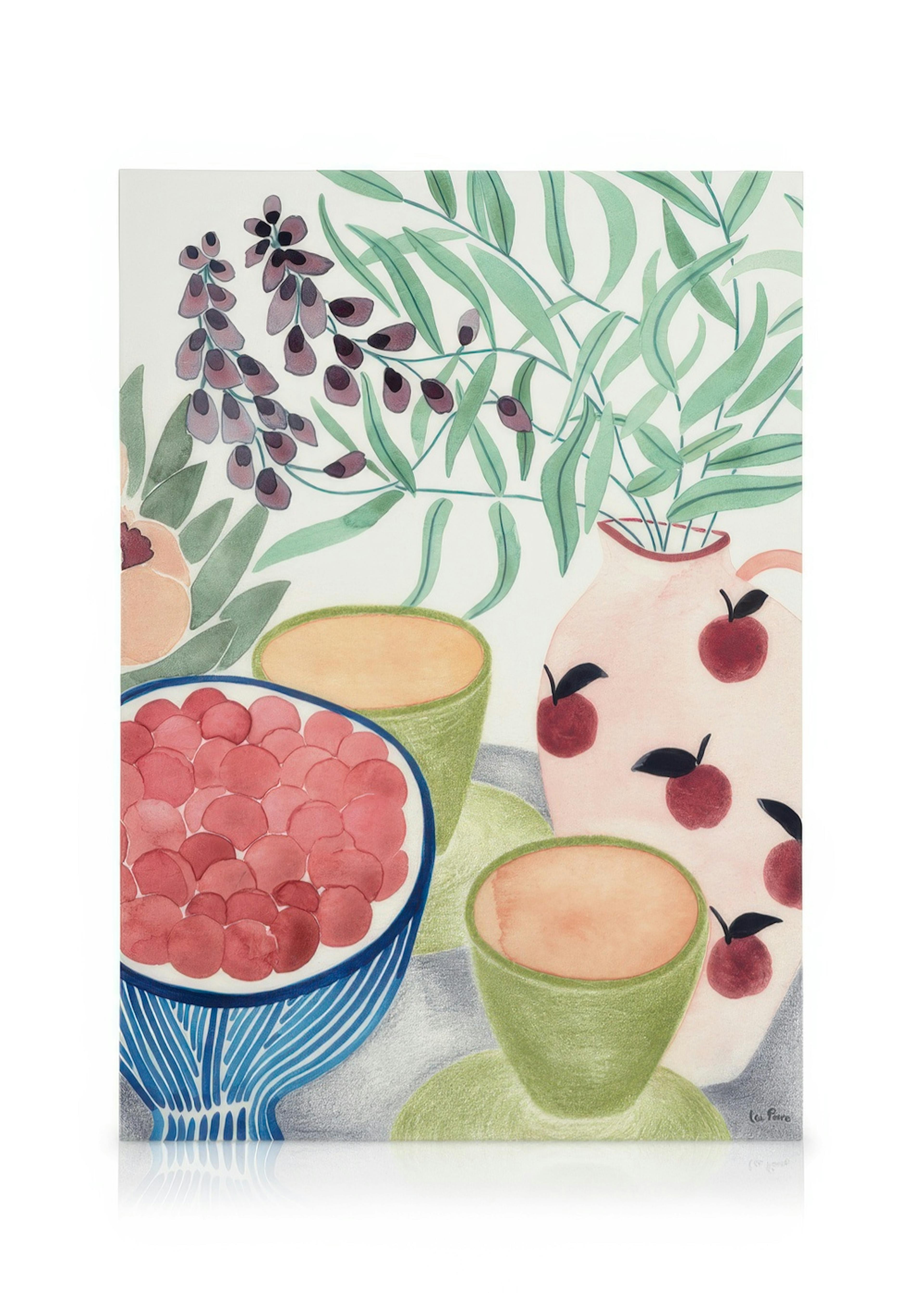 Still Life with Tea and Grapes Lienzo 0