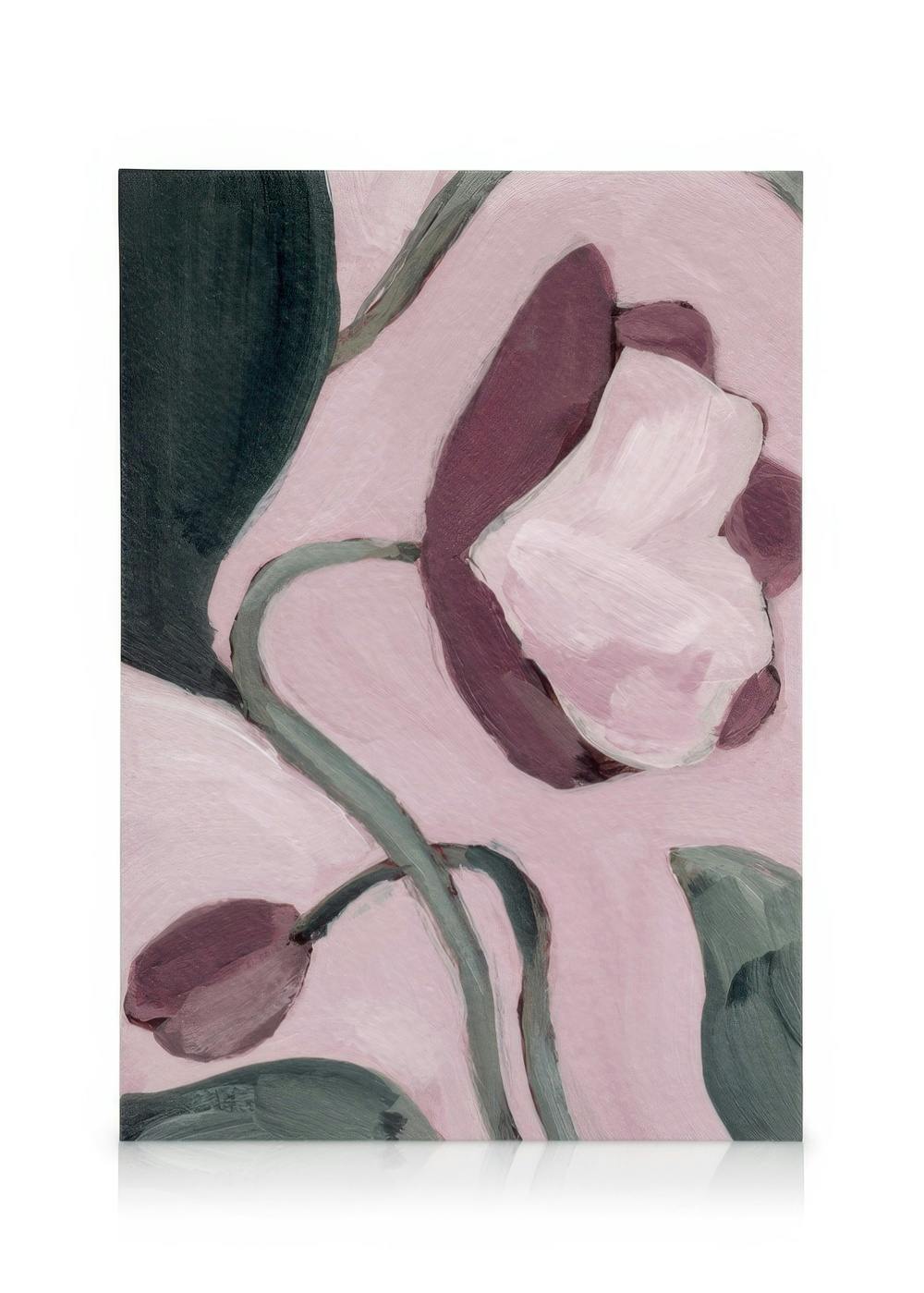 Canvas Prints Floral Painting No2 Canvas print (50x70 cm - Oak Frame)