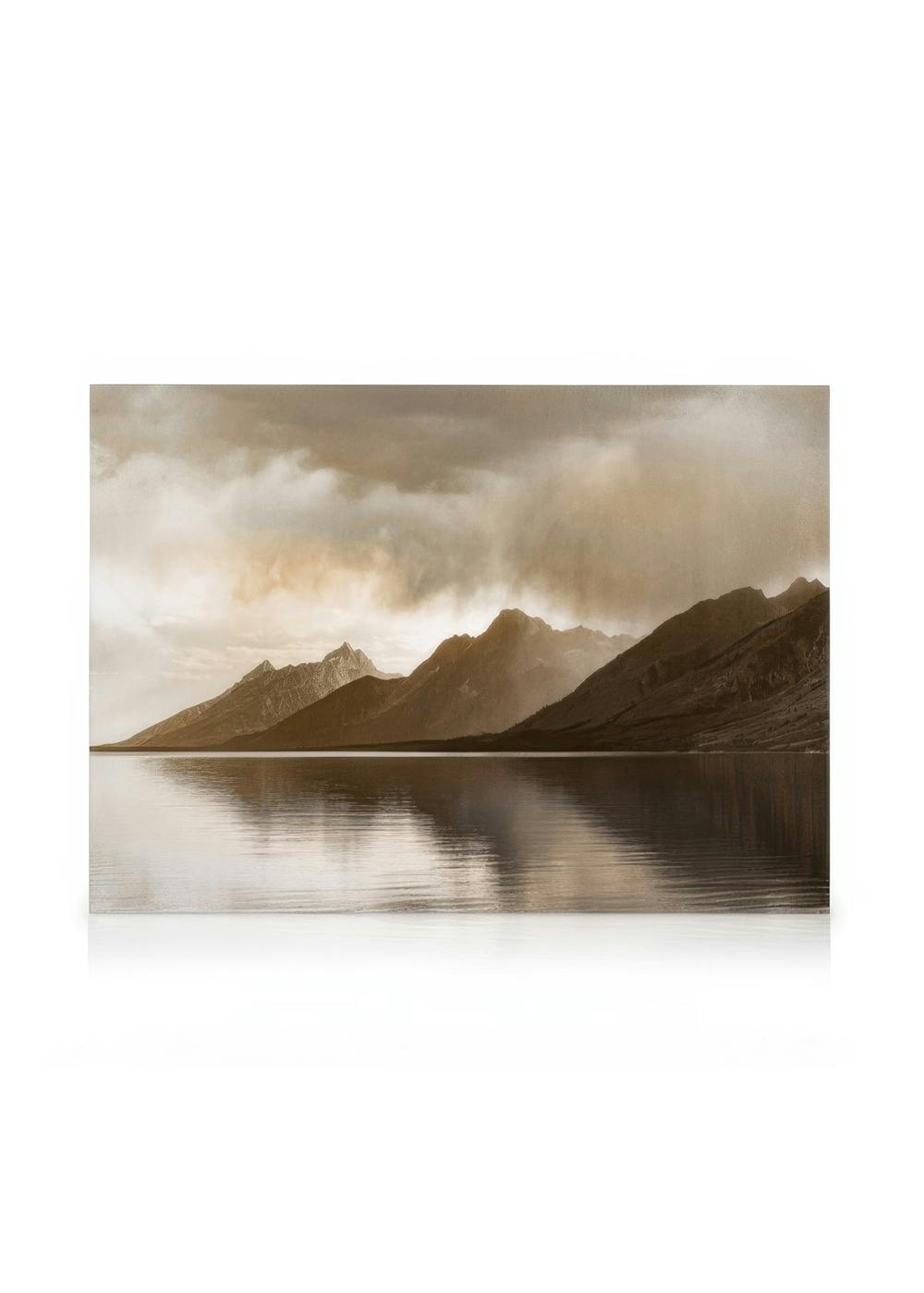 Canvas Prints Lake and Rocky Mountains Canvas print (30x40 cm - Oak Frame)