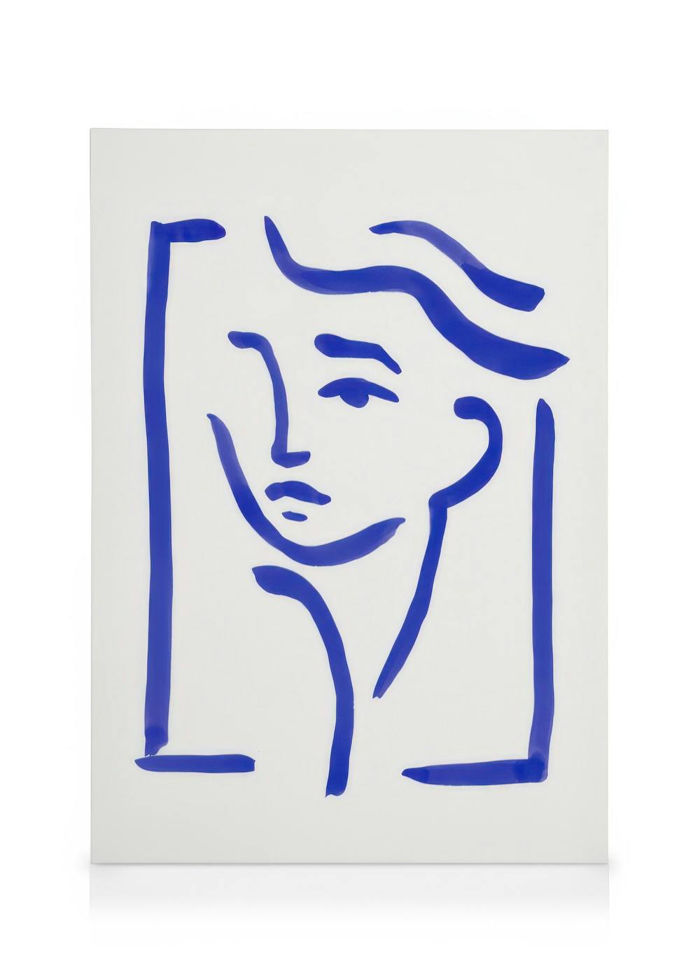 Portrait in Blue Toile (50x70 cm - Cadre de chêne) - Toiles