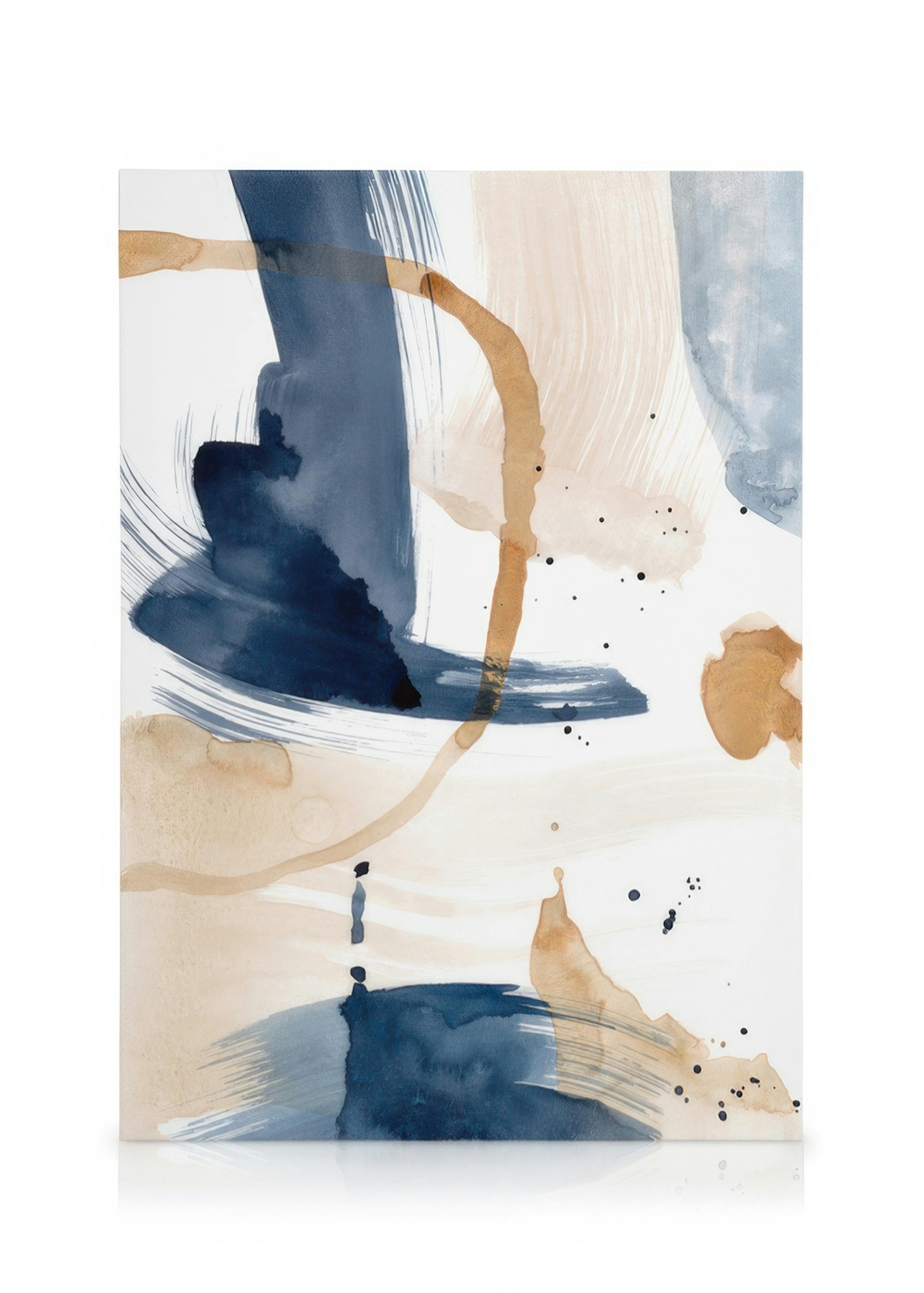 Abstract Blue Brushes No1 Stampa su Tela 0
