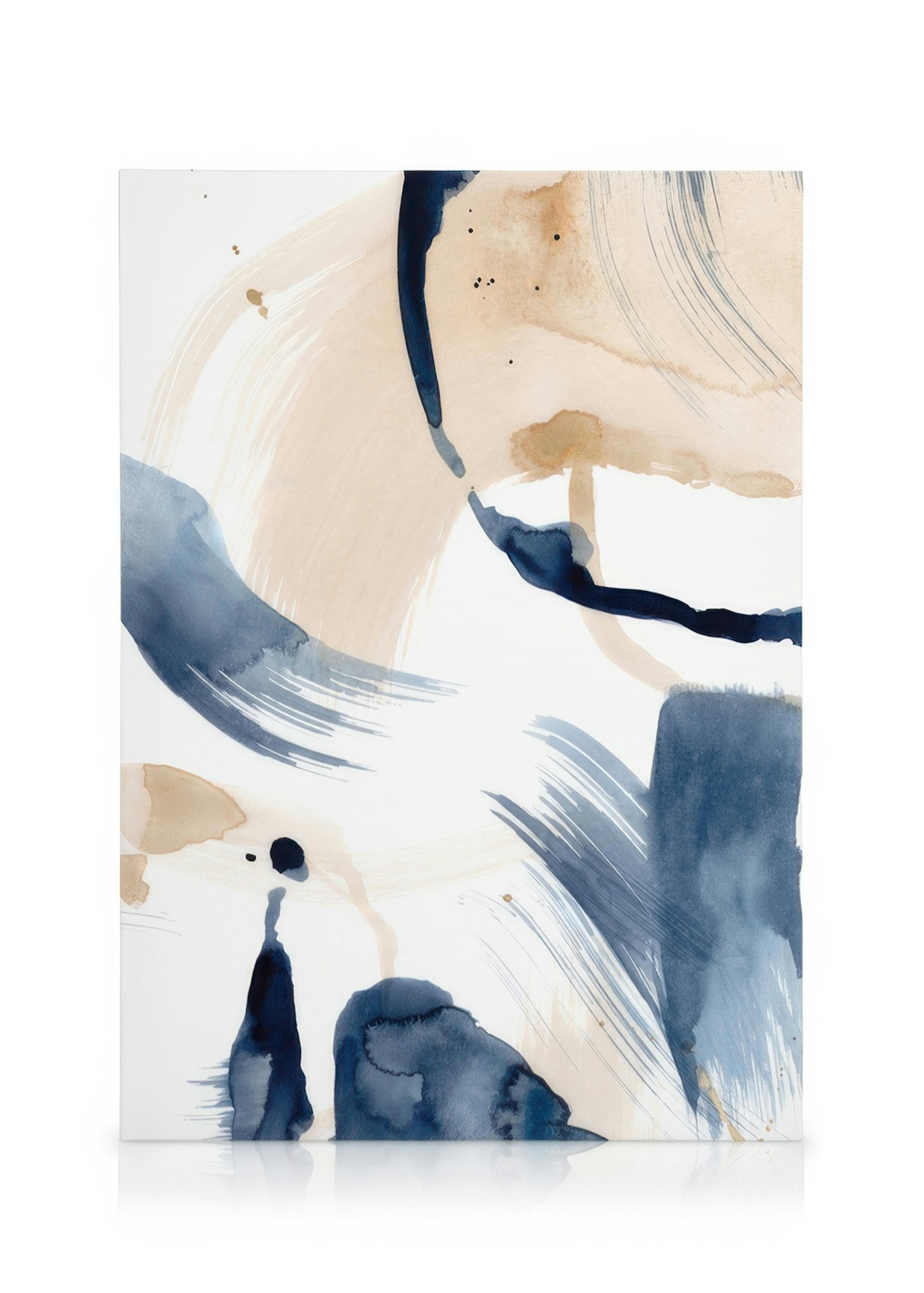Abstract Blue Brushes No2 Stampa su Tela 0