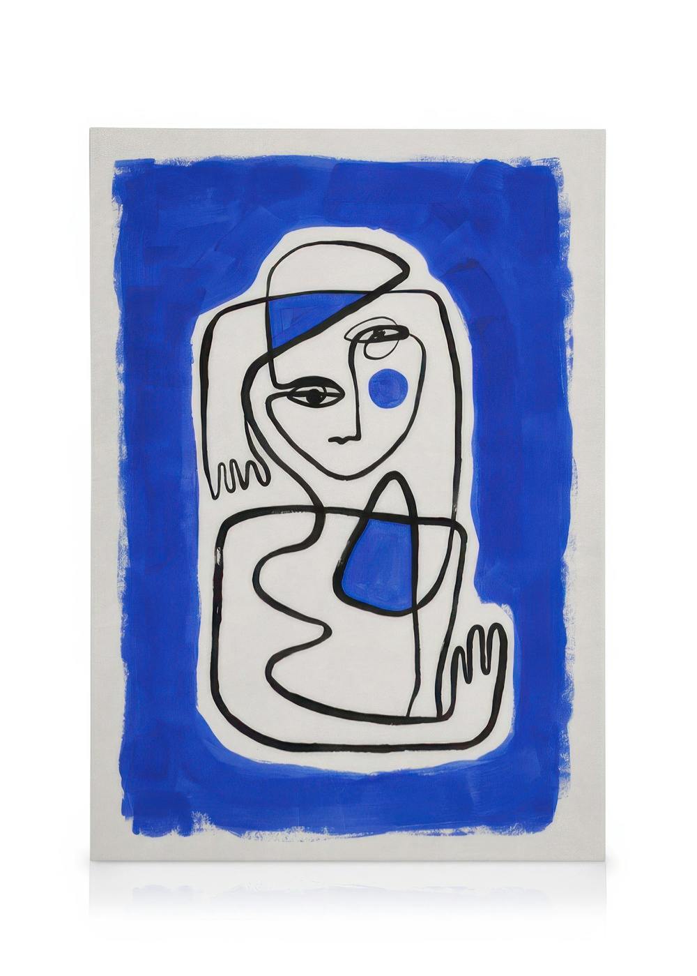 Obrazy na płótnie Pose in Blue Obraz na płótnie (50x70 cm - Czarna ramka)