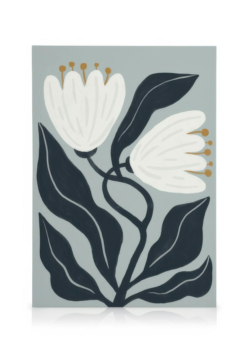 Canvas Prints Graphic Florals No2 Canvas print (30x40 cm - Oak Frame)