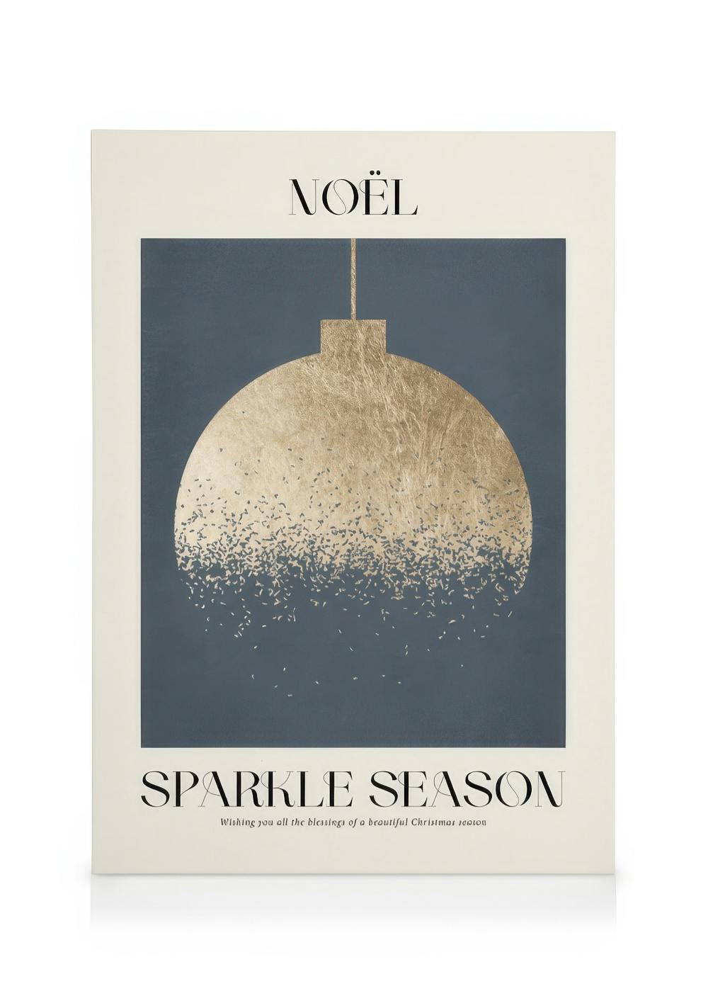 Telas decorativas Graphic Golden Bauble Tela (50x70 cm - Moldura Preta)