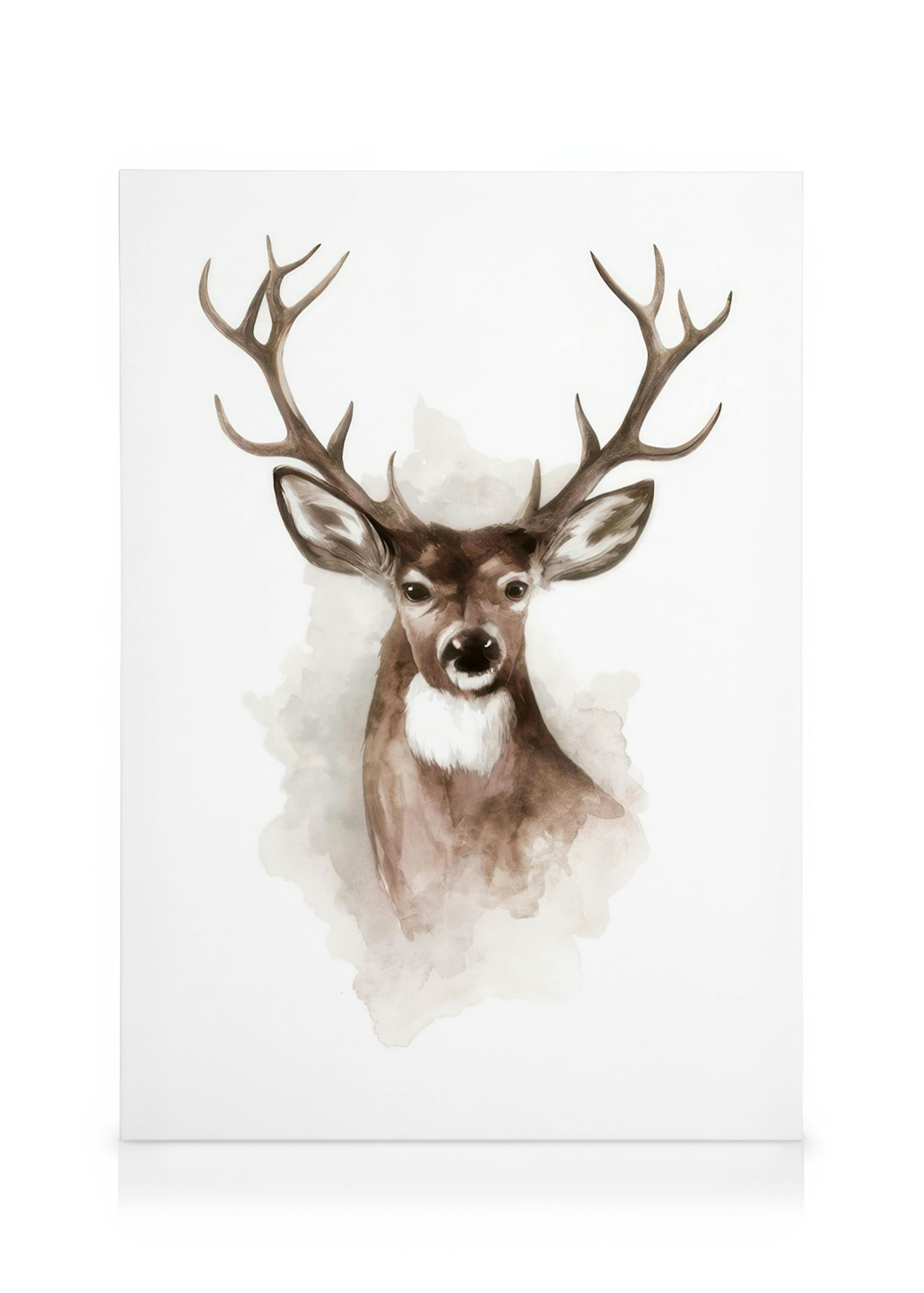 Watercolor Deer Lerret 0