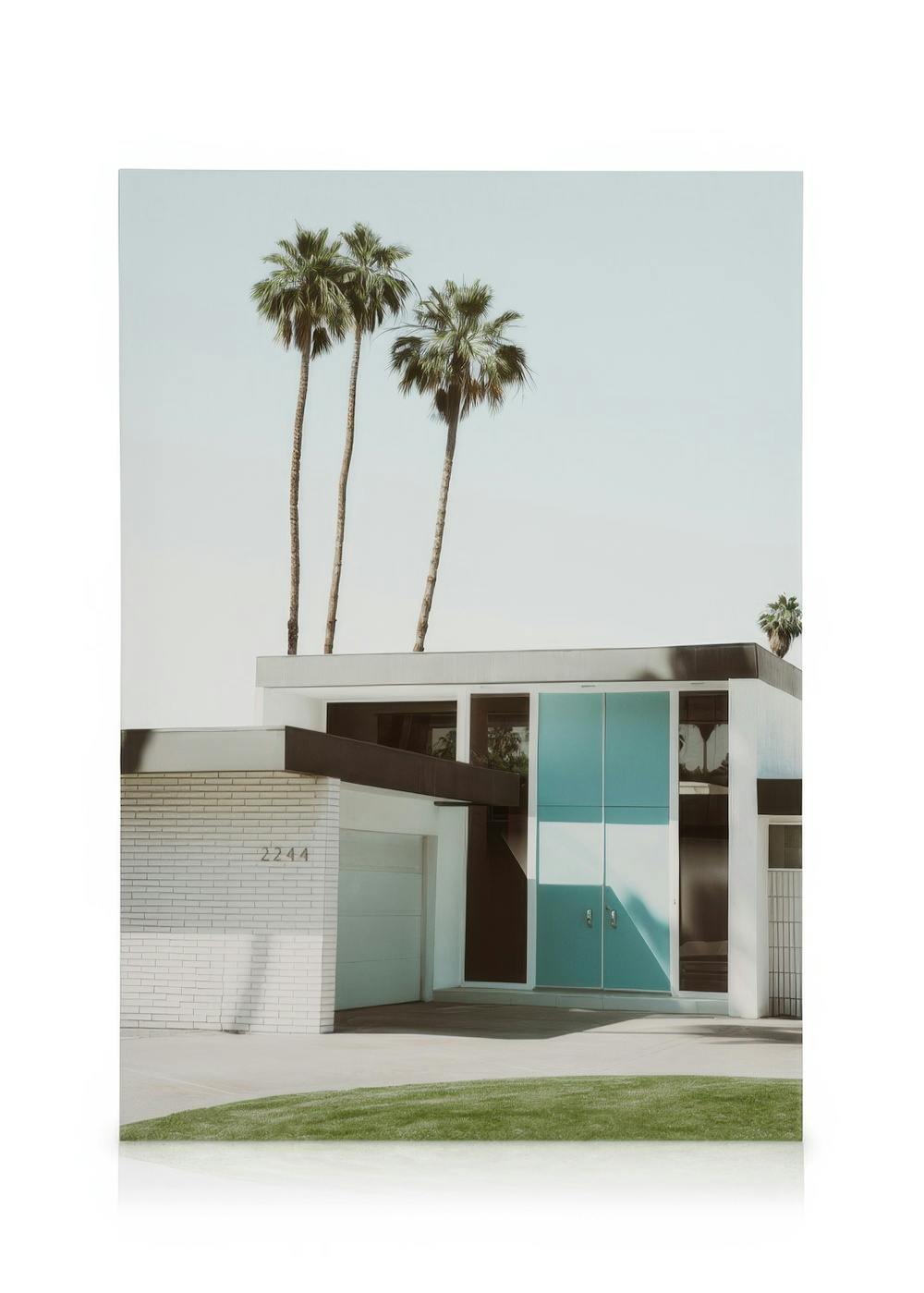 Canvas Prints Mid Century Villa Canvas print (50x70 cm - Oak Frame)