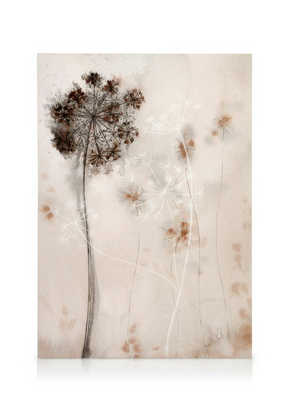 Dried Flowers Art No2 Toile (30x40 cm - Cadre de chêne) - Aquarelle