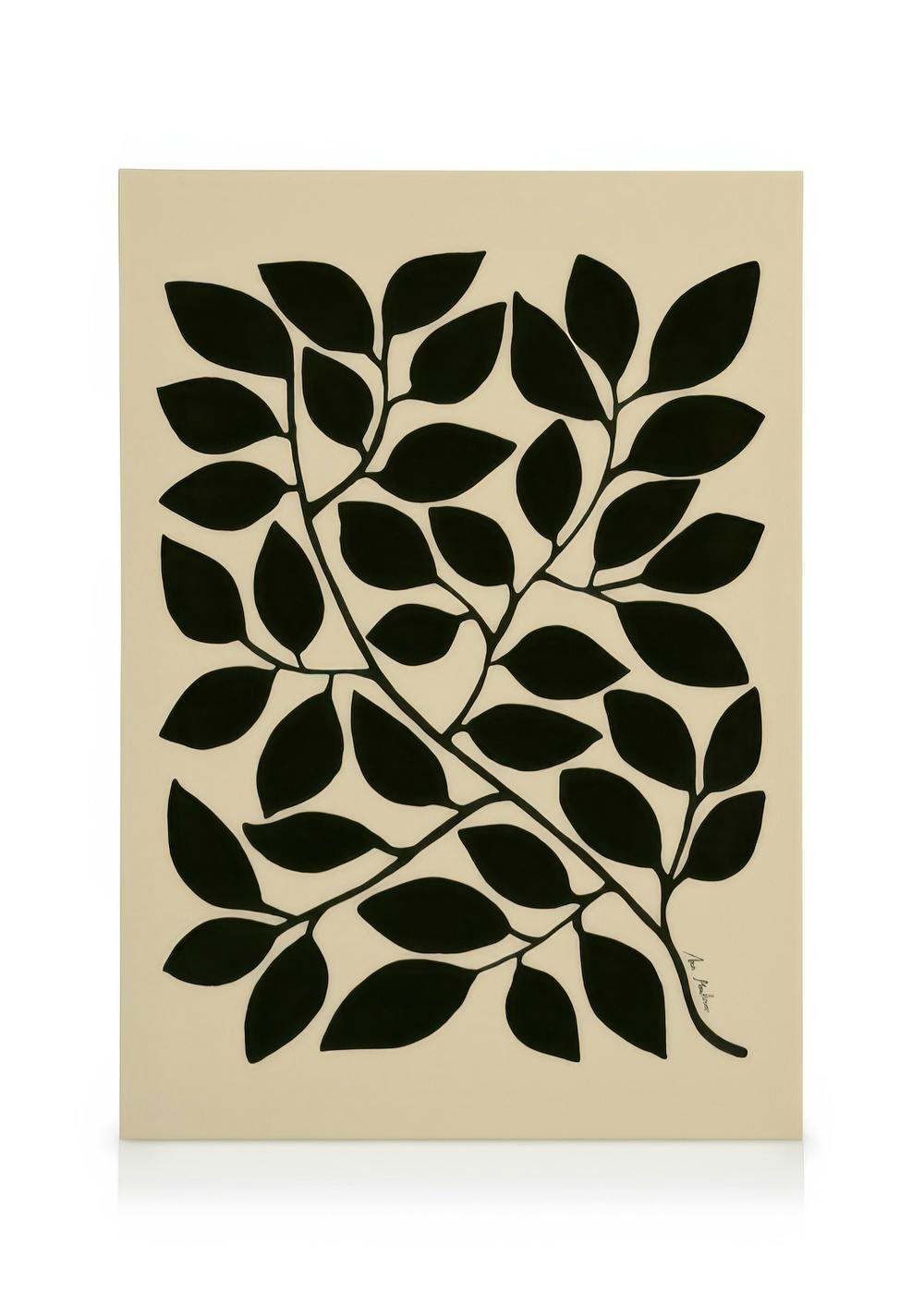 Telas decorativas Black Branch Tela (30x40 cm - Moldura de Carvalho)