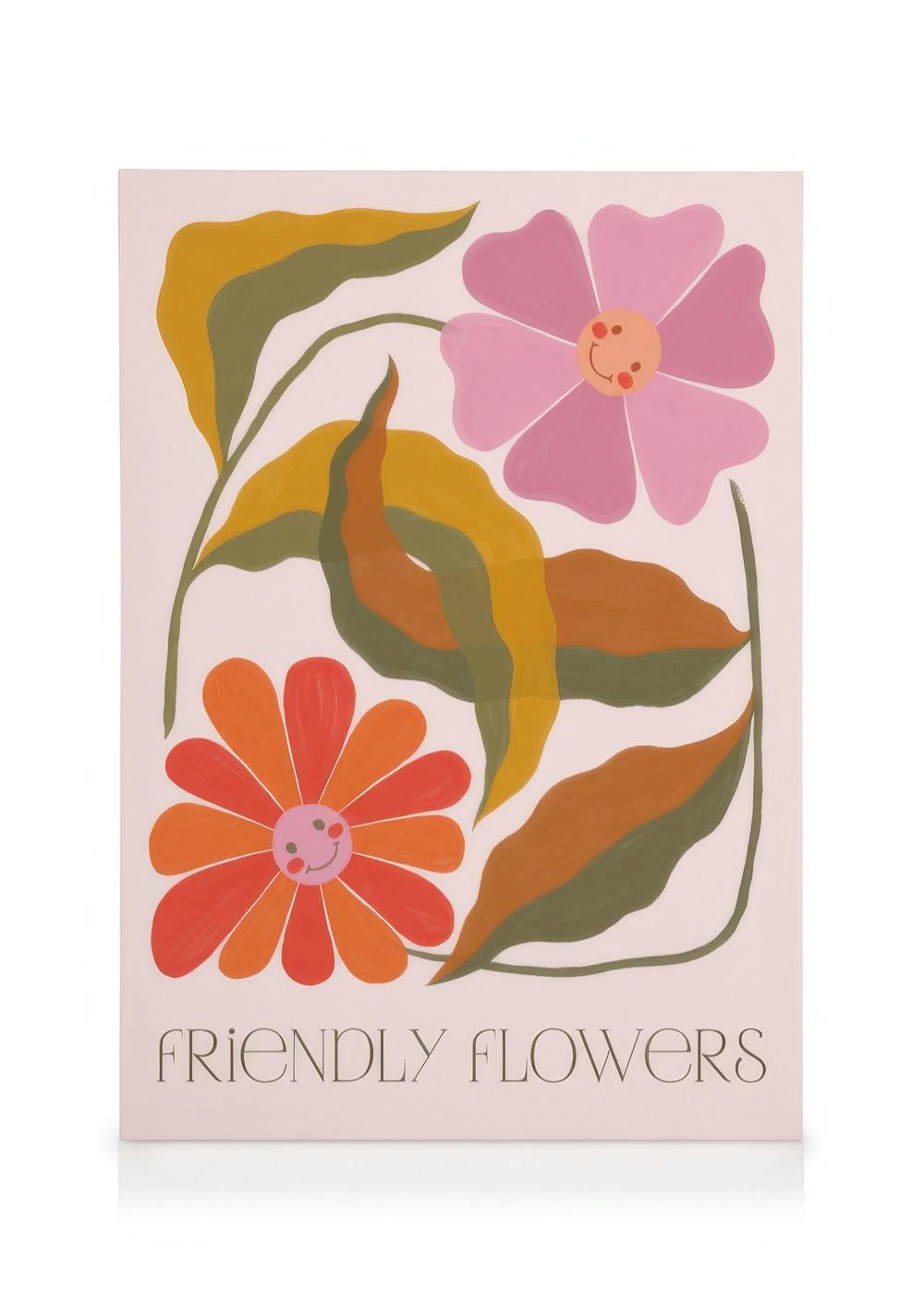 Canvas Prints Friendly Flowers Canvas print Canvas print (50x70 cm - Oak Frame)