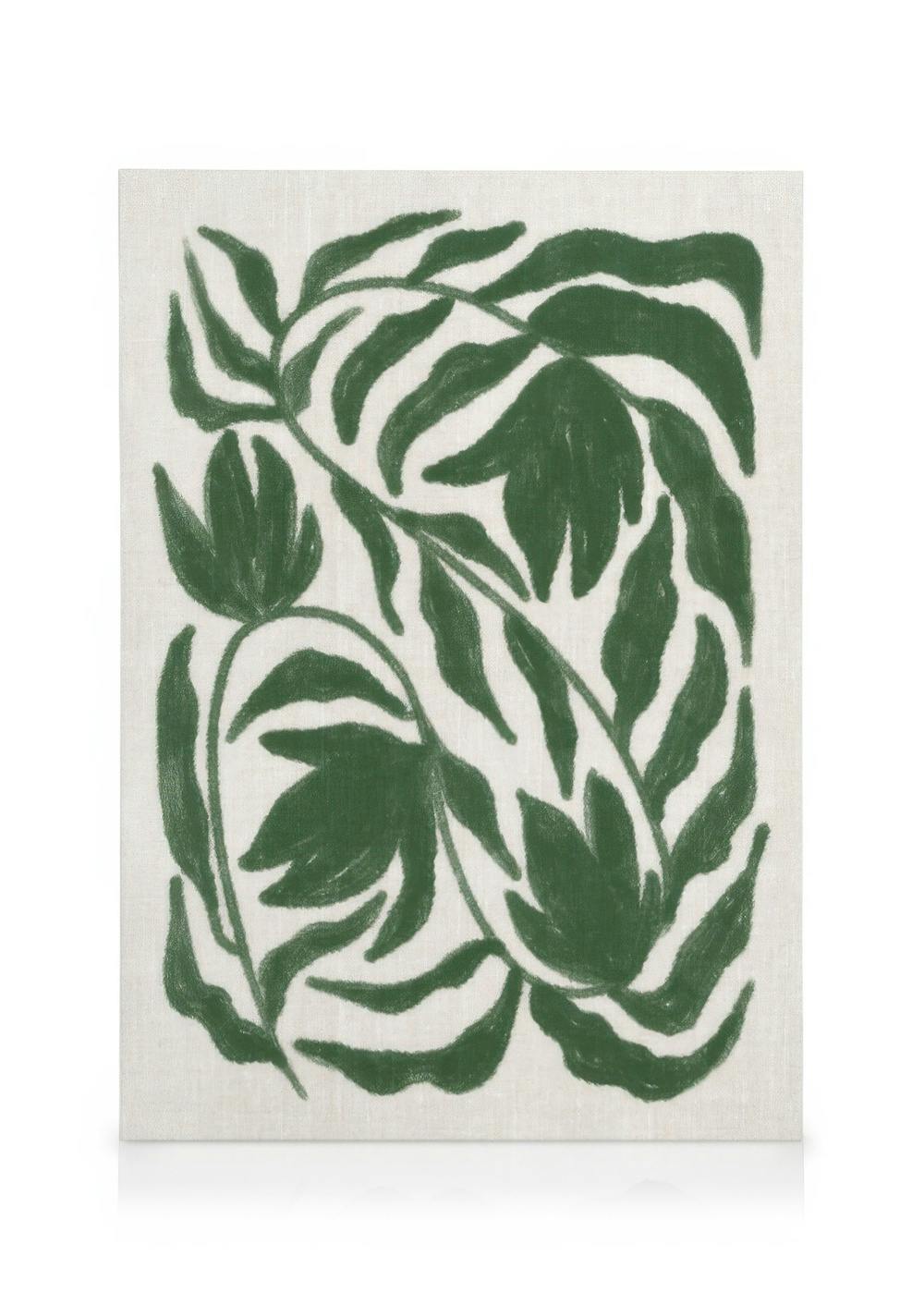 Canvas Prints Green Botanical on Linen Canvas print (50x70 cm)