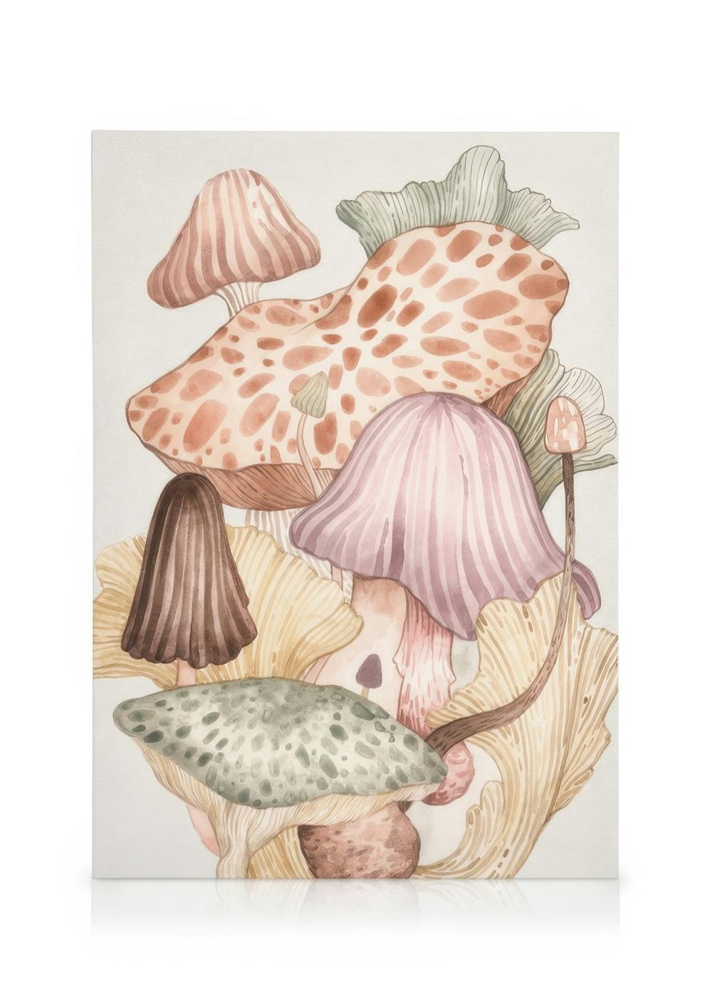 Telas decorativas Watercolor Fungi No2 Quadro em tela (50x70 cm)