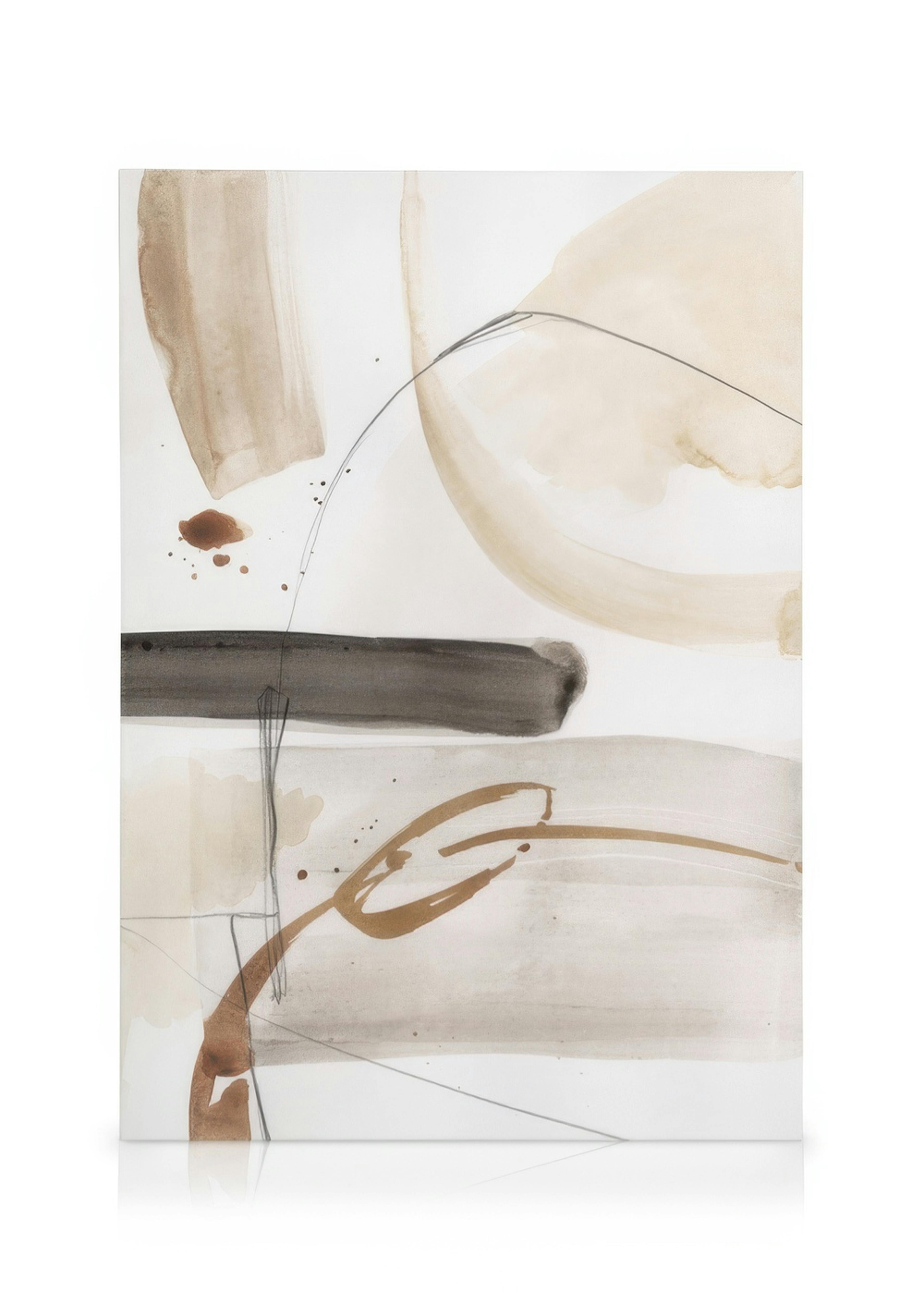 Beige Watercolor No2 Stampa su Tela 0