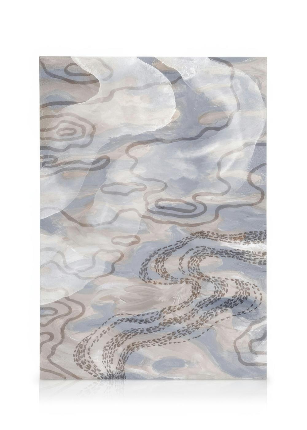 Canvas Schilderijen Beige Pattern No1 Canvas (50x70 cm - Fotolijst Zwart)