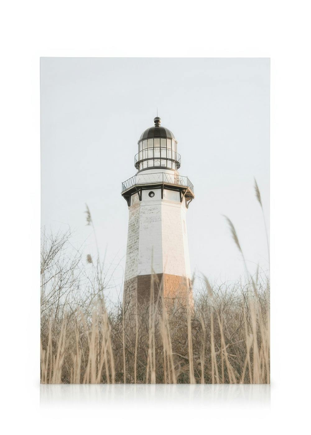 Canvas Schilderijen Montauk Point Lighthouse Canvas (30x40 cm - Fotolijst Zwart)