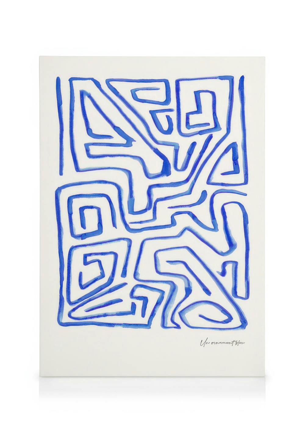 Canvas Prints Un Ornament Bleu Canvas print (30x40 cm - Black Frame)
