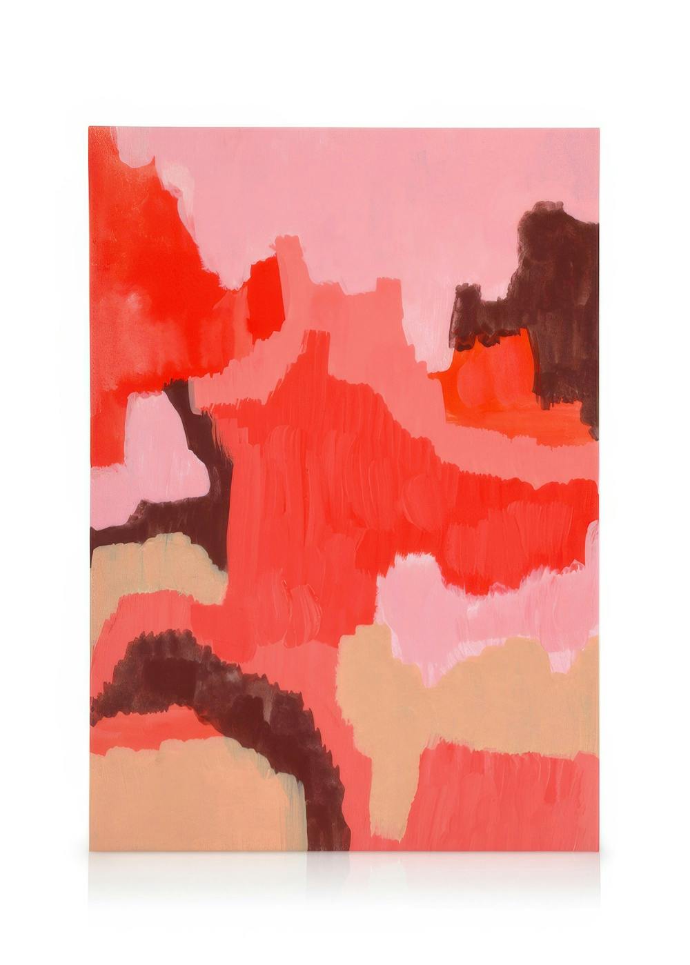 Red Abstract No1 Toile (30x40 cm - Cadre noir)  Art
