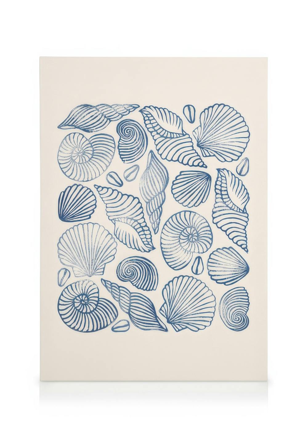 Linocut Seashells Obraz na plátne (30x40 cm)