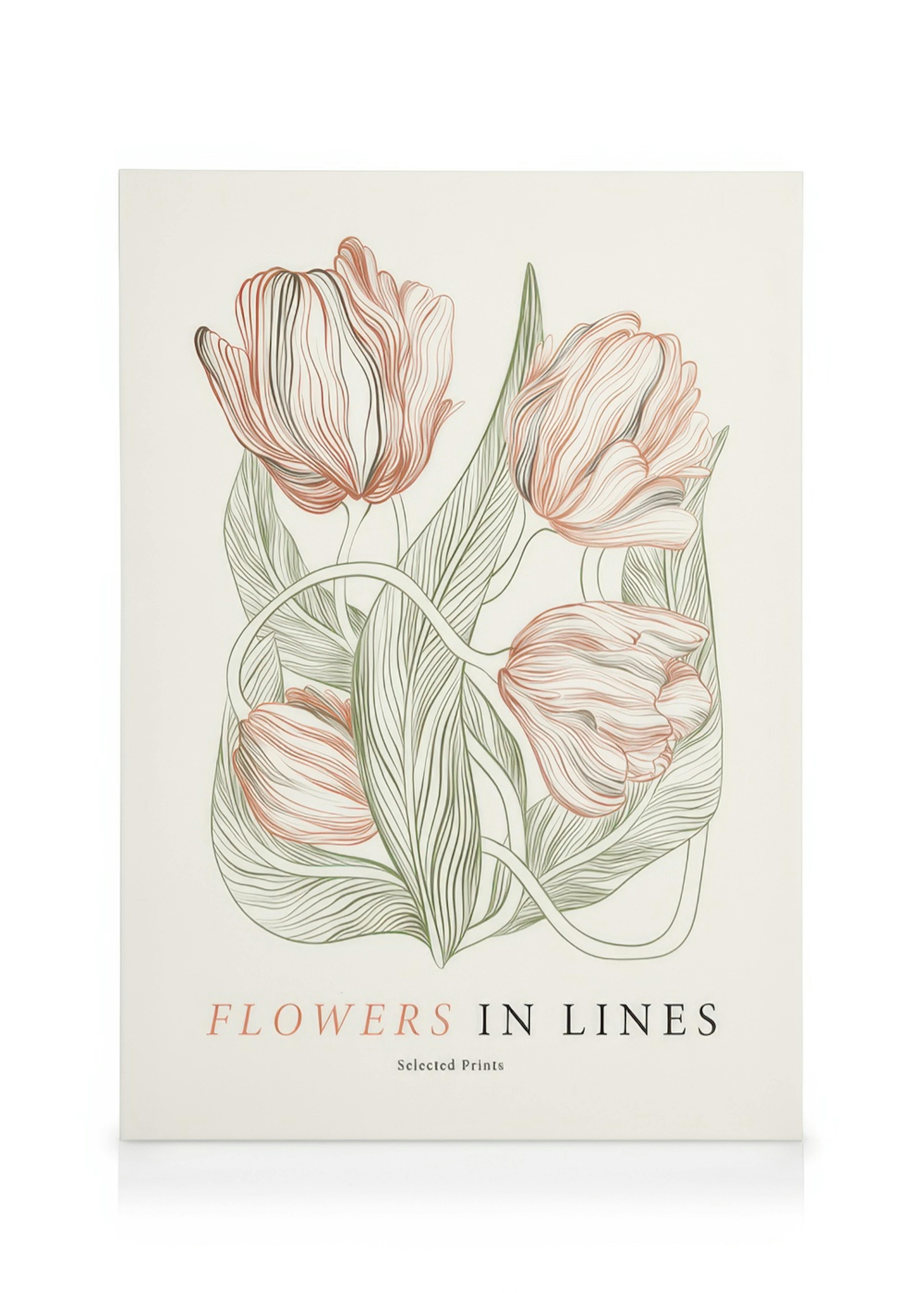 Flowers in Lines No2 Toile 0