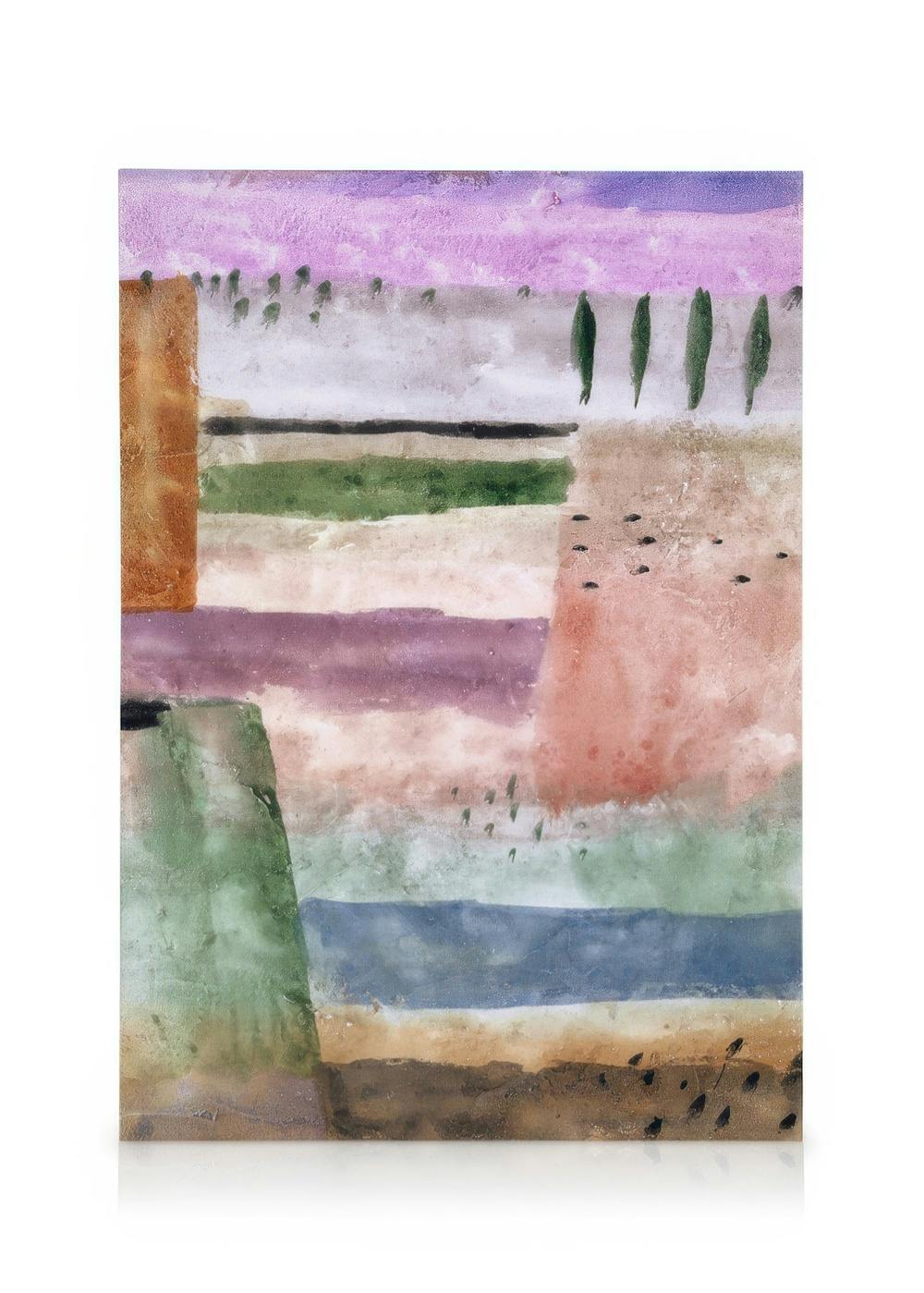 Canvas Prints Paul Klee - Landscape with Poplars Canvas print (50x70 cm - Oak Frame)