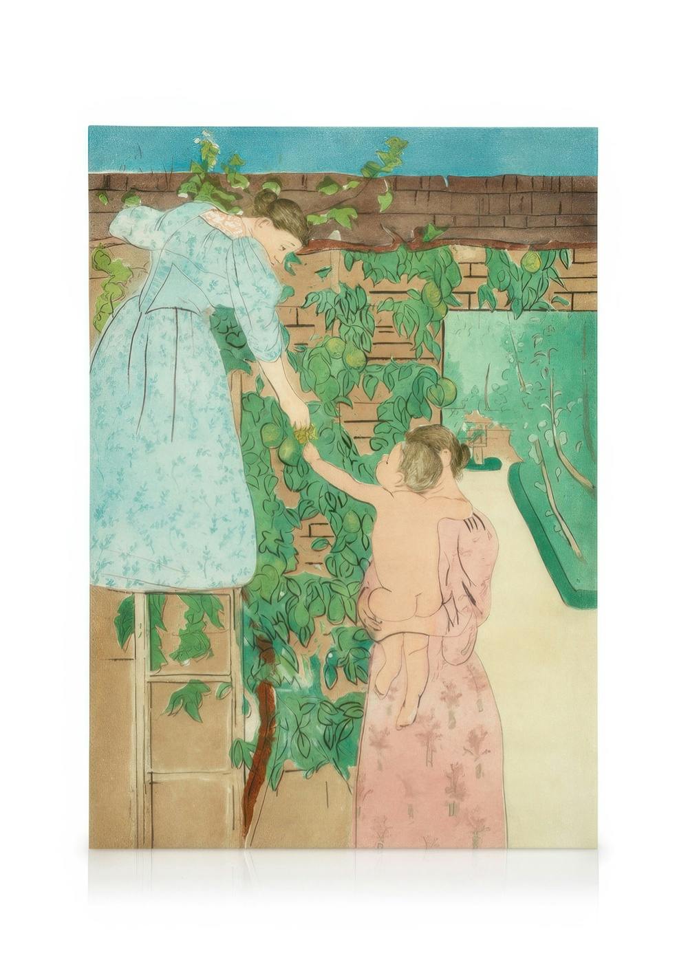 Canvastavlor Mary Cassatt - Gathering Fruit Canvastavla (50x70 cm)